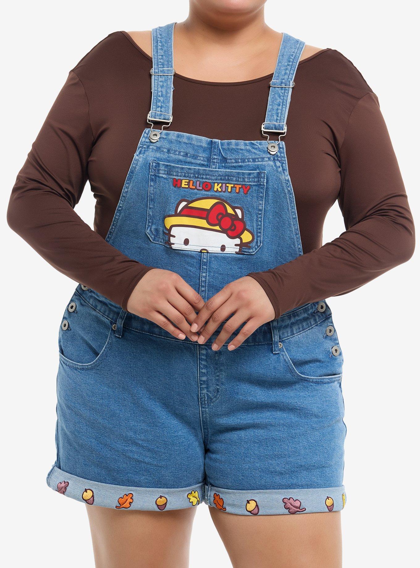 Hello Kitty Fall Denim Shortalls Plus Size, , hi-res