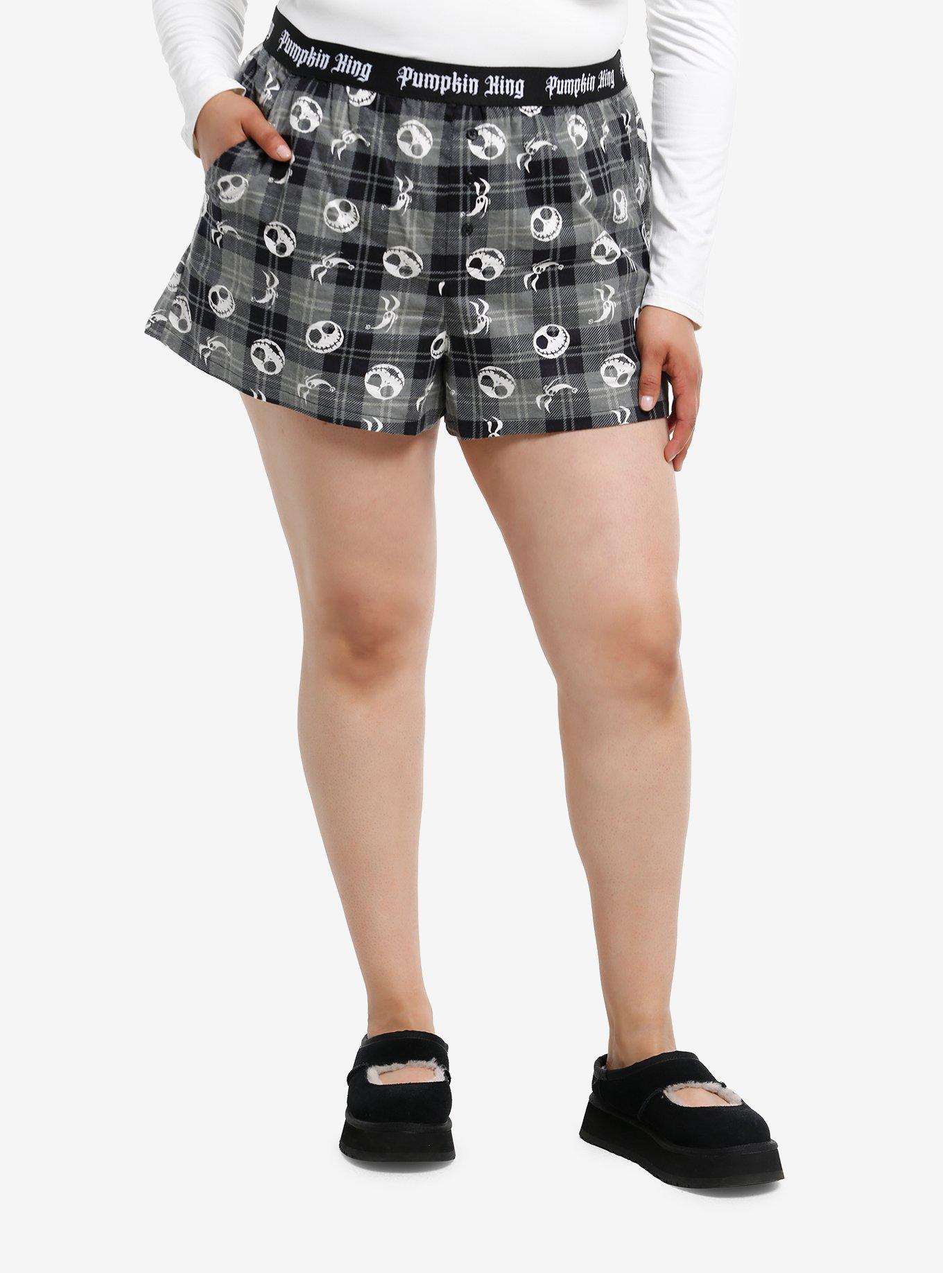 Her Universe The Nightmare Before Christmas Jack Plaid Girls Lounge Shorts Plus Size, , hi-res