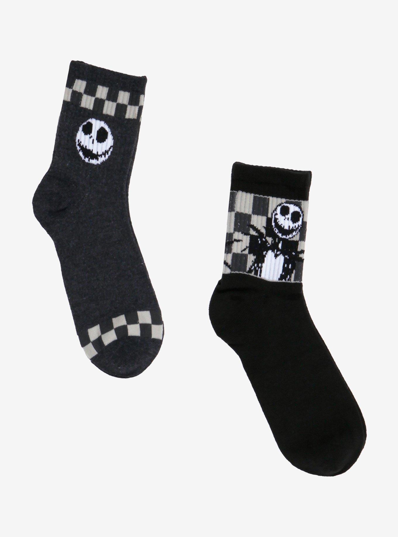 The Nightmare Before Christmas Jack Checkered Crew Socks 2 Pair, , hi-res