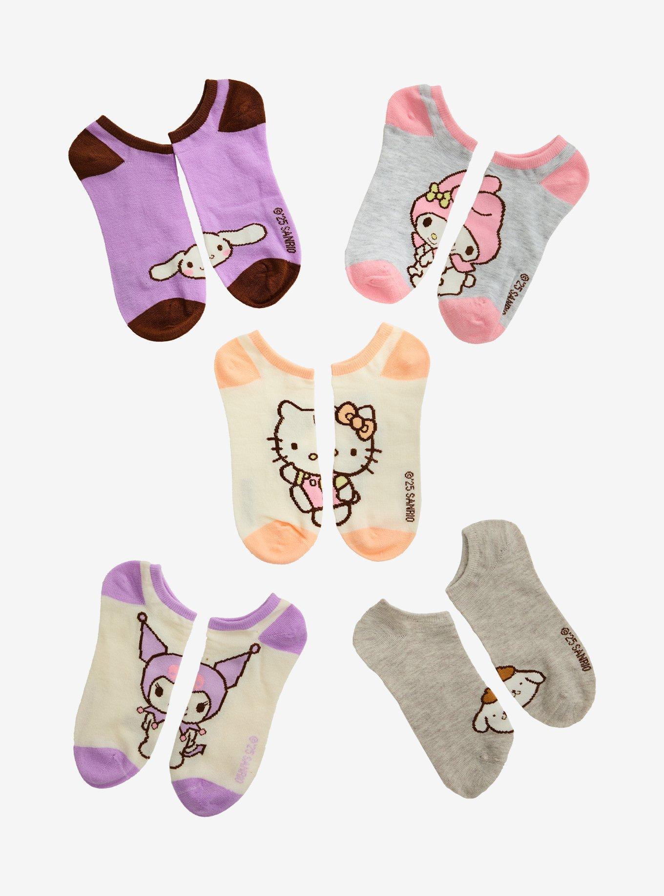 Hello Kitty And Friends Faces No-Show Socks 5 Pair, , hi-res