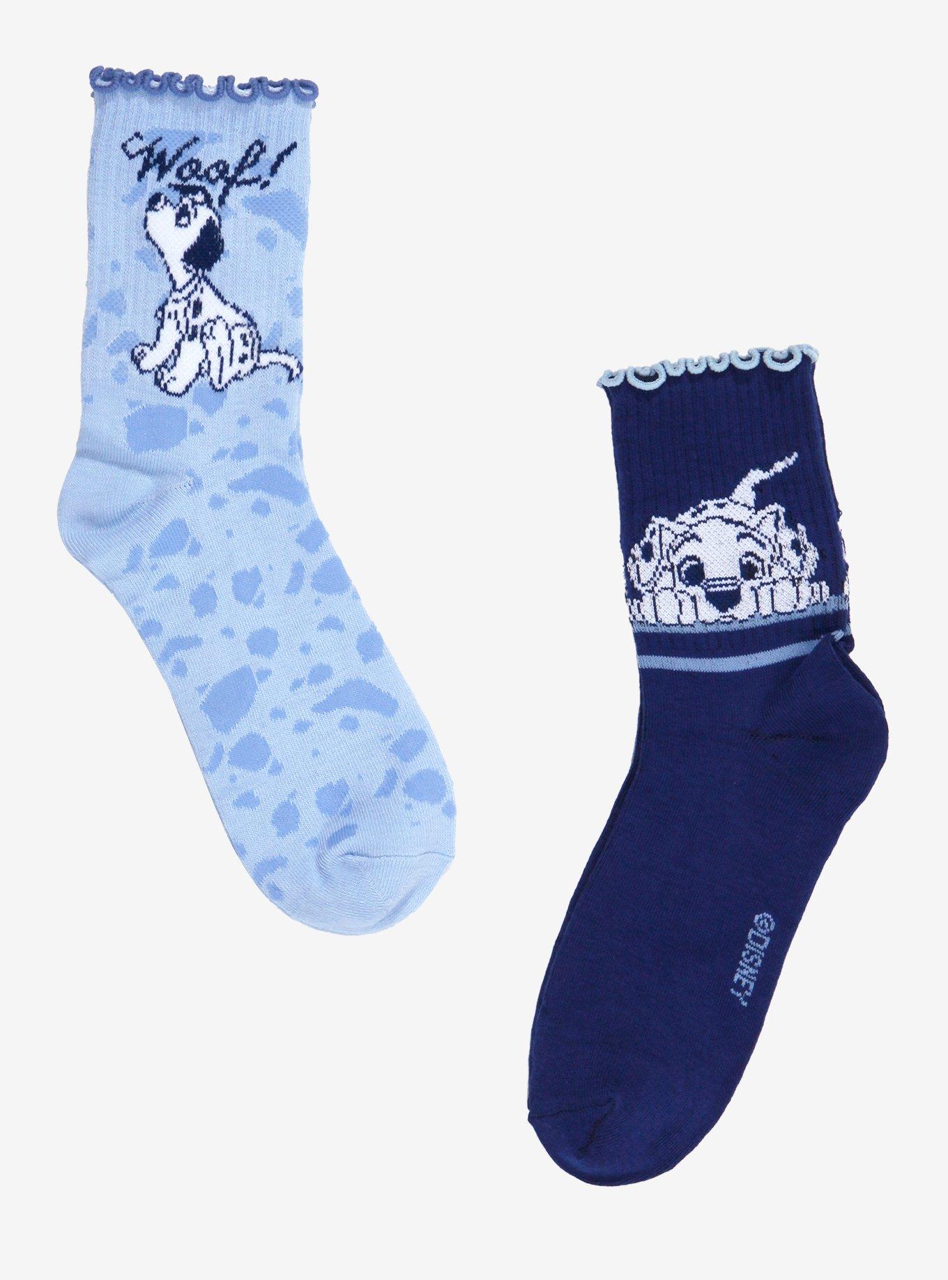 Disney 101 Dalmatians Blue Crew Socks 2 Pair, , hi-res