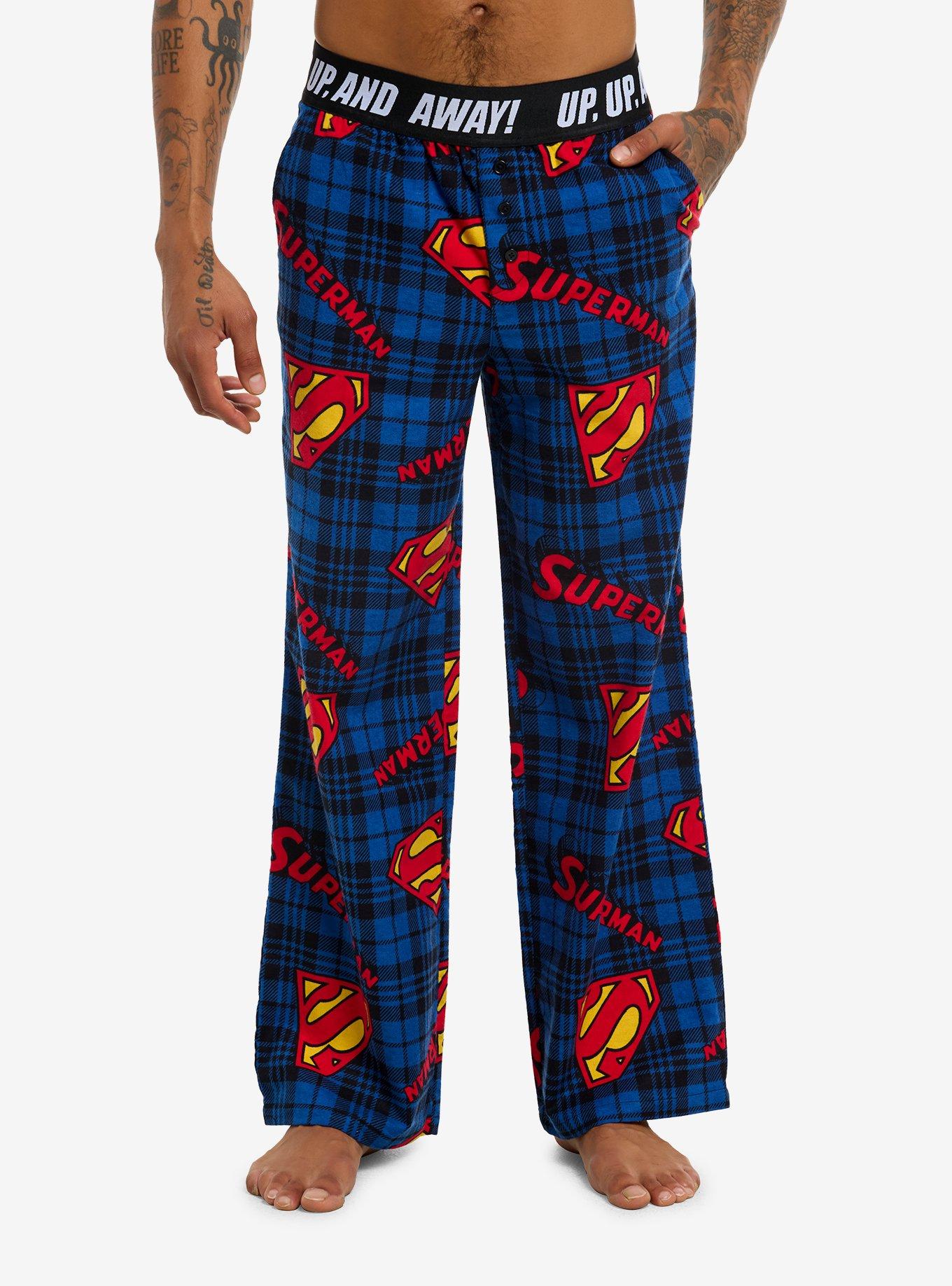 Marvel Superman Plaid Pajama Pants, , hi-res
