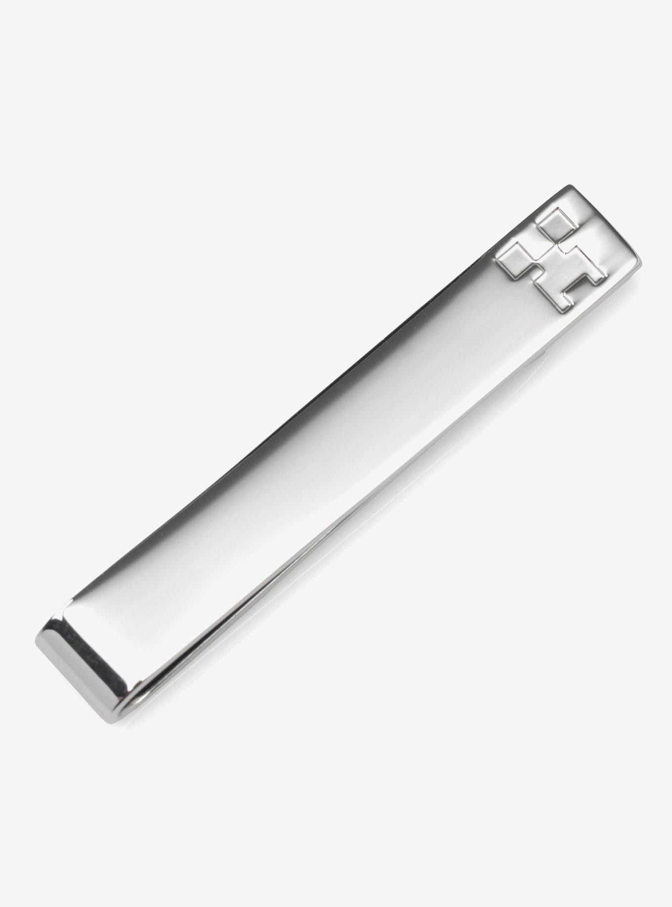 Minecraft Creeper Hidden Message Silver Tie Bar, , hi-res