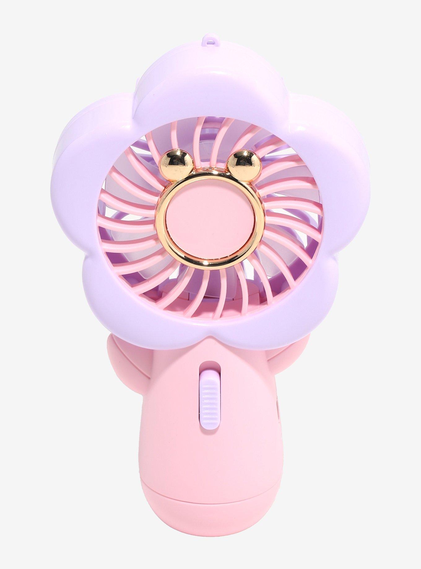 Floral Breeze Pink Flower Handheld Fan, , hi-res