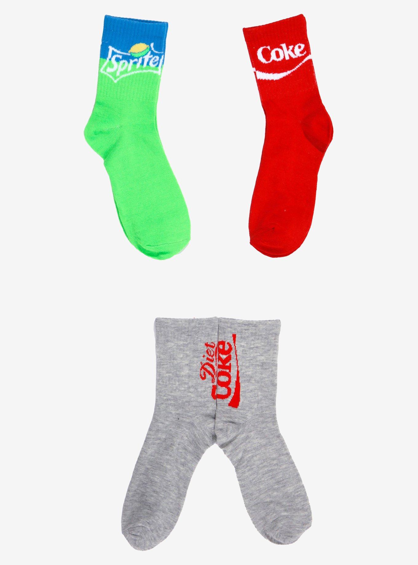 Coca-Cola Soft Drinks Trio Crew Socks 3 Pair, , hi-res