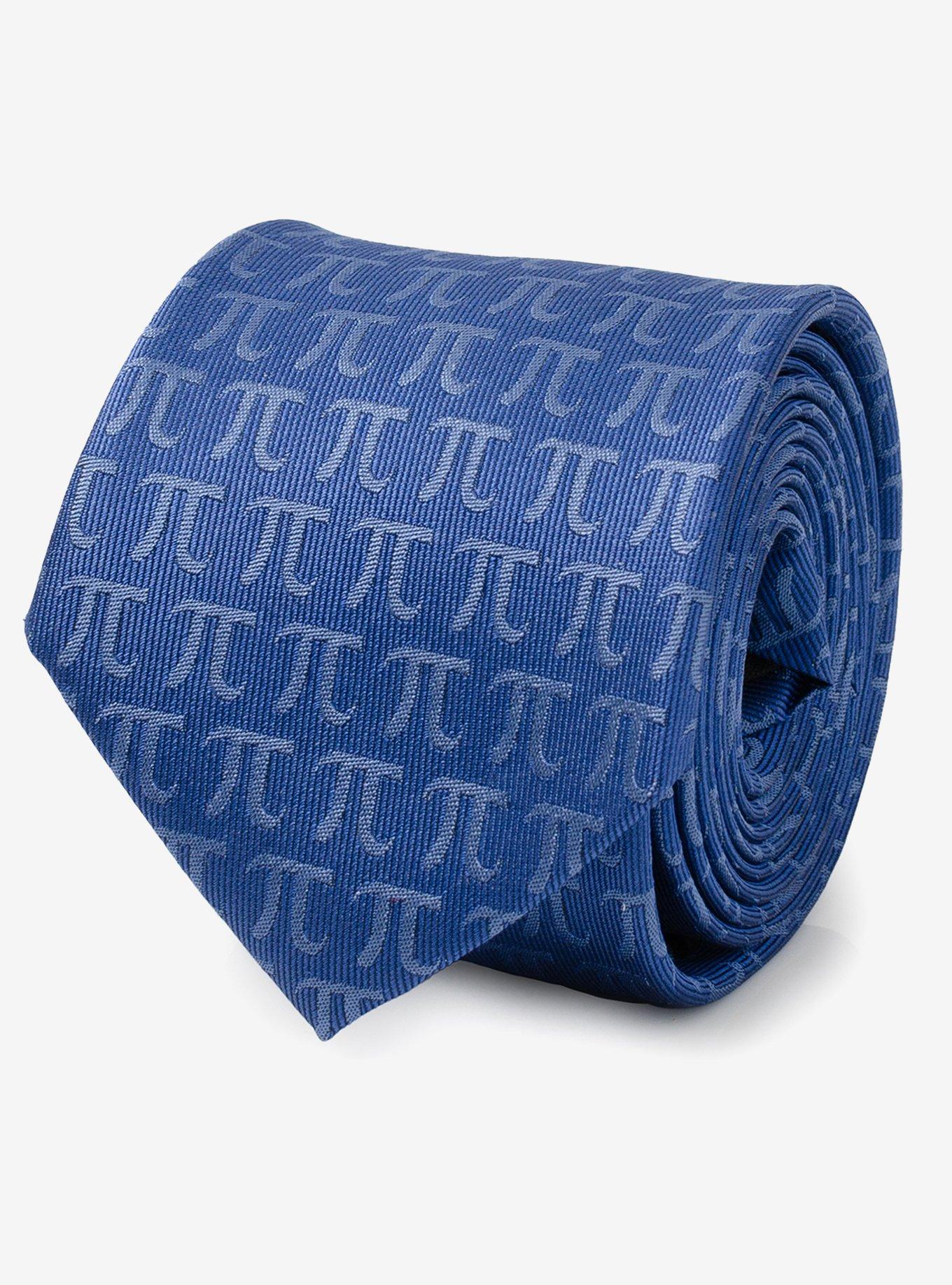 Pi Mathematics Symbol Blue Men's Tie, , hi-res