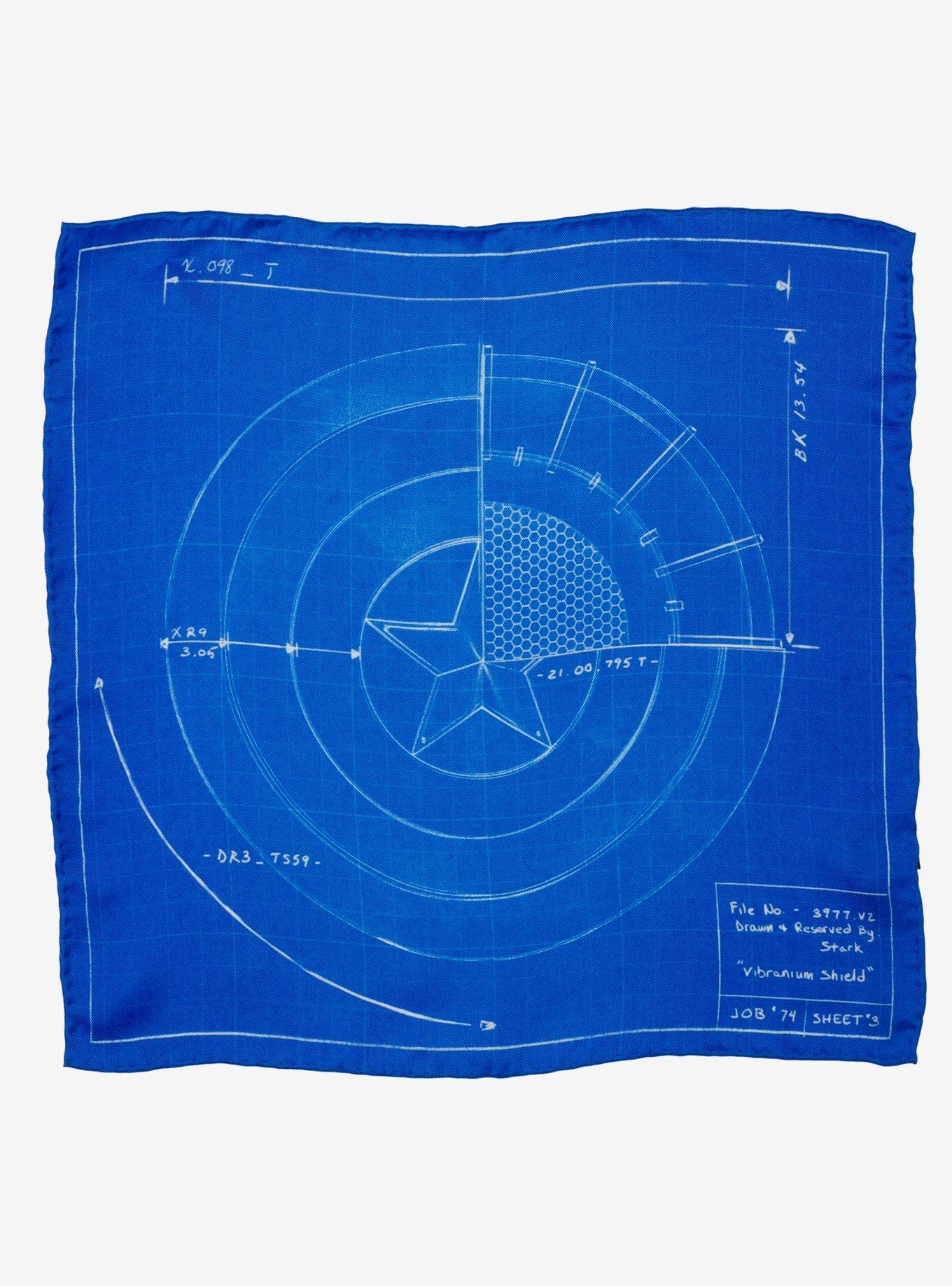 Marvel Captain America Shield Blueprint Pocket Square, , hi-res