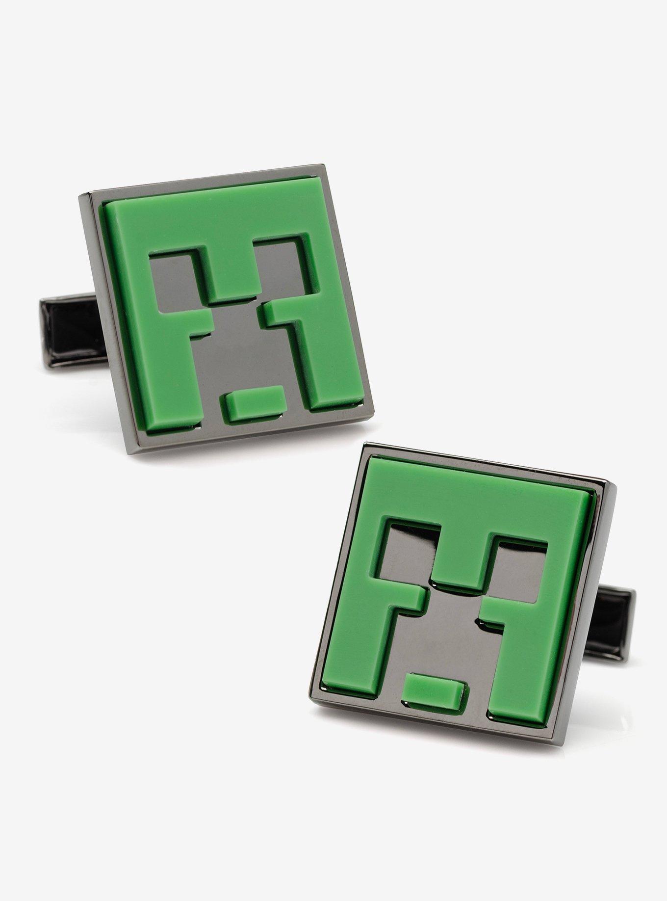 Minecraft Creeper Gunmetal Cufflinks, , hi-res
