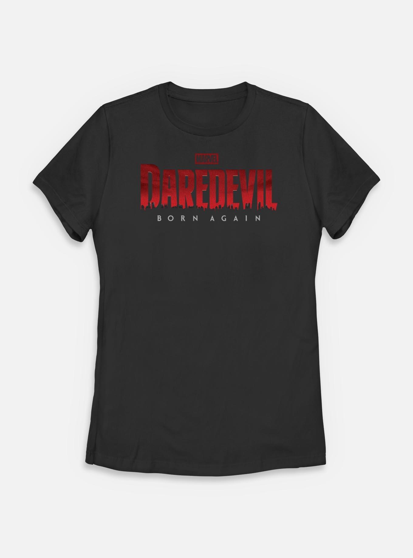 Marvel Daredevil: Born Again Red Logo Womens T-Shirt, BLACK, hi-res