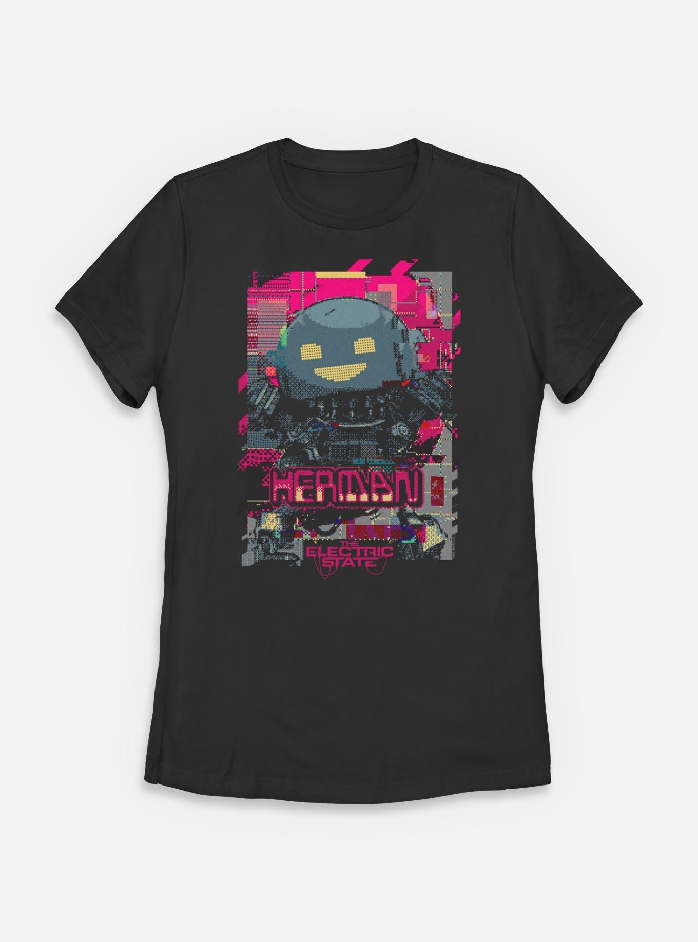 The Electric State Heman Glitch Poster Womens T-Shirt, BLACK, hi-res