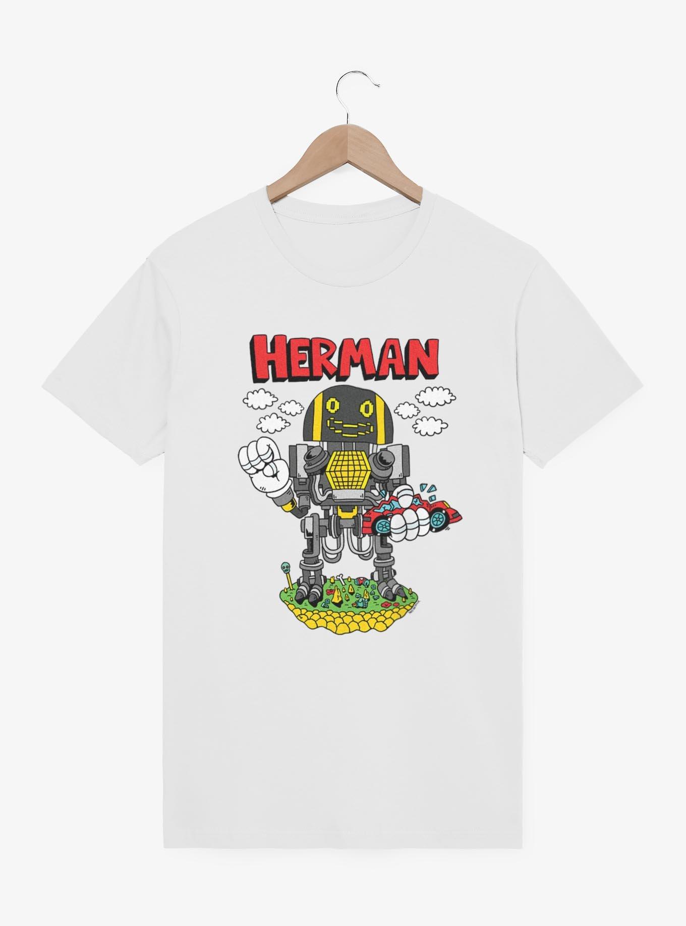The Electric State Herman Cartoon Style T-Shirt, WHITE, hi-res