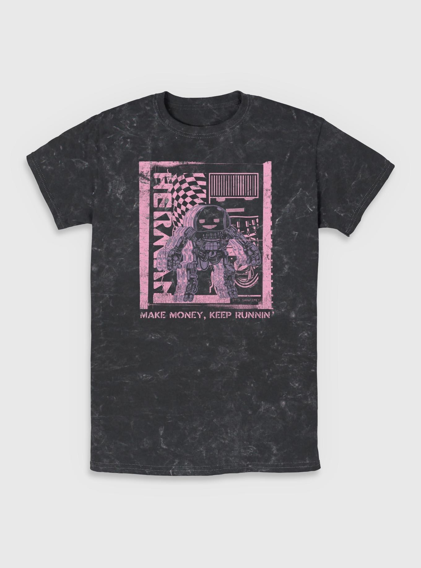 The Electric State Herman Make Money Keep Runnin Mineral Wash T-Shirt, BLACK, hi-res