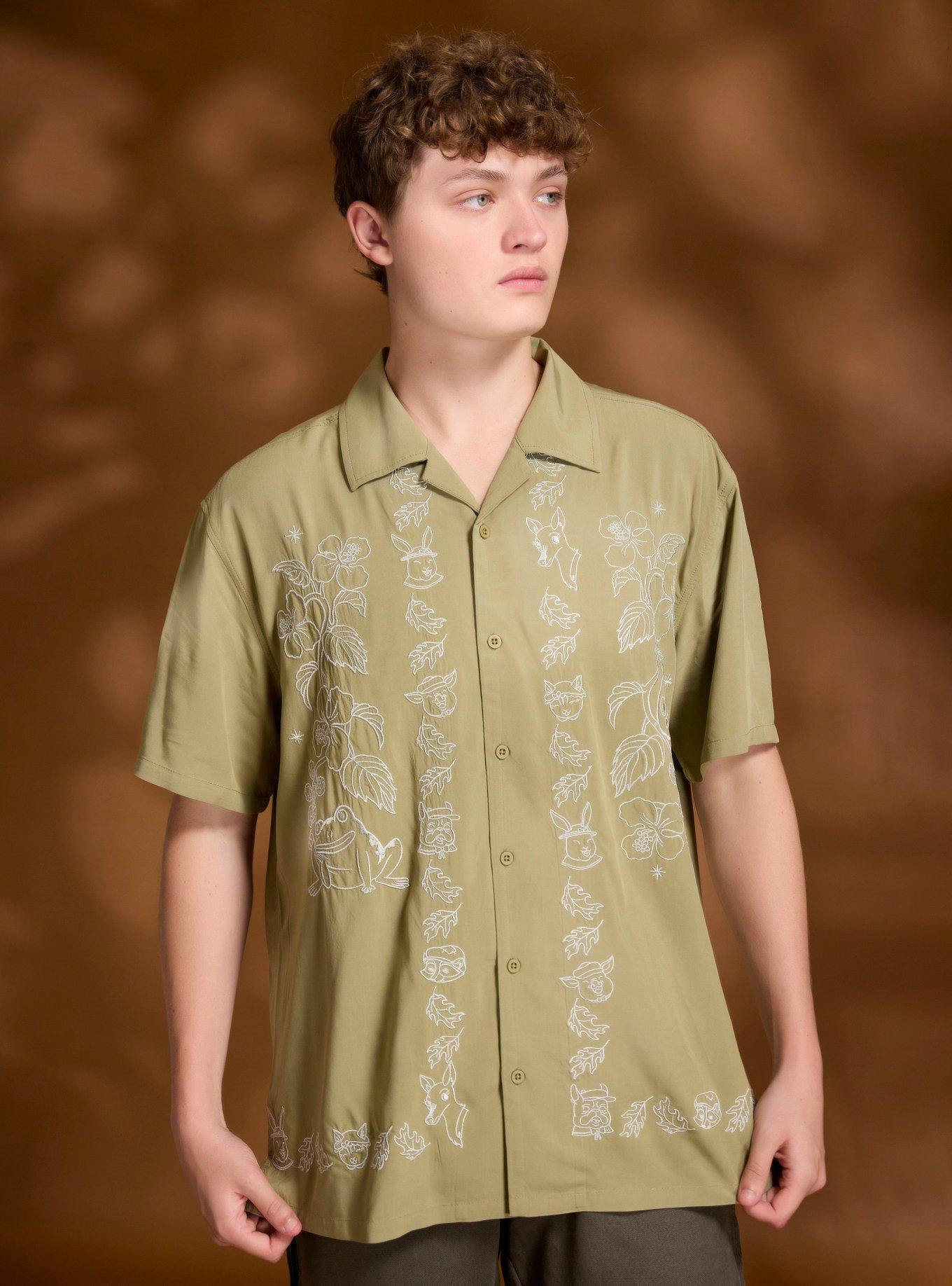 Over The Garden Wall Characters Oversized Woven Button-Up, , hi-res