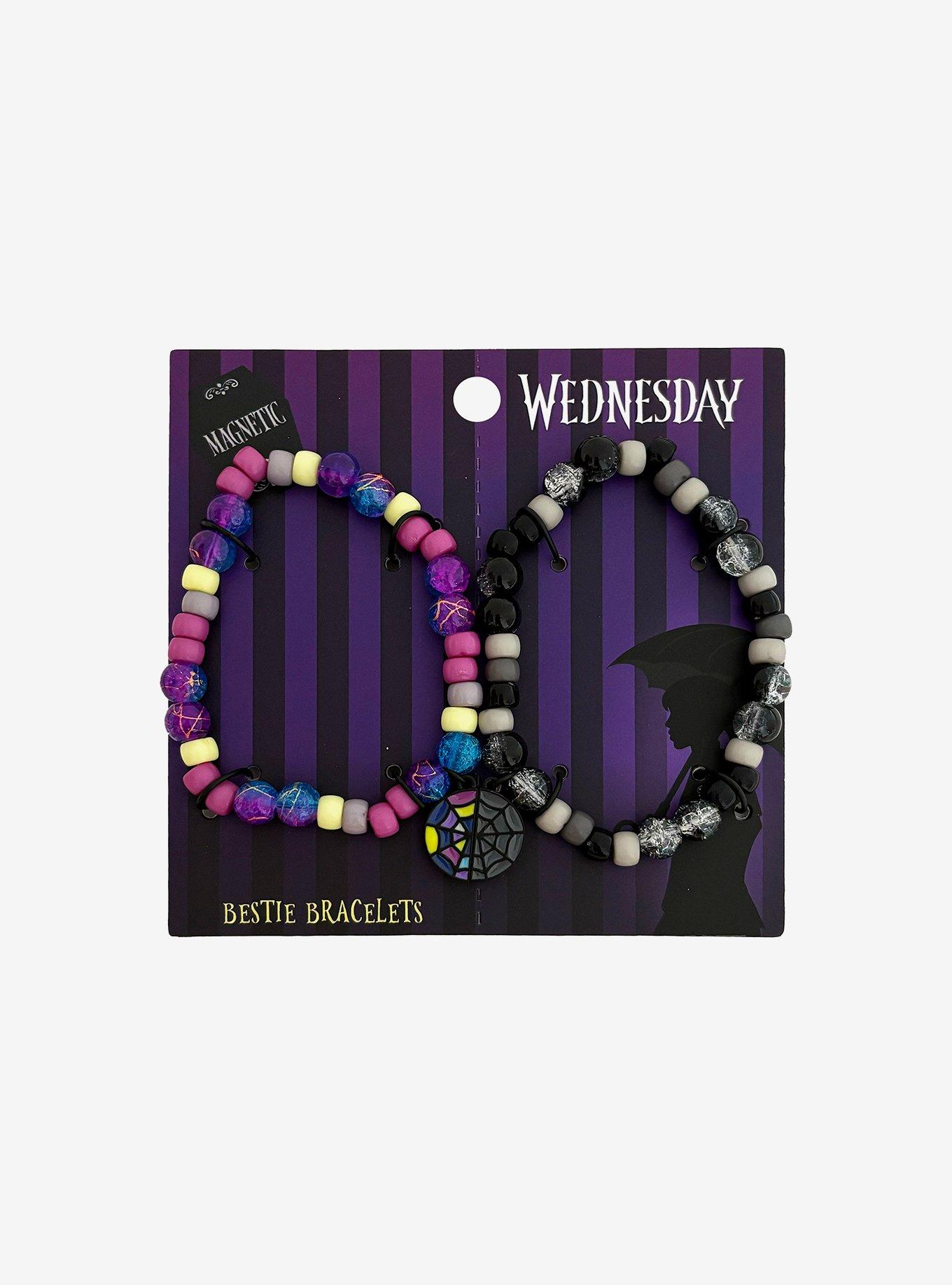 Wednesday & Enid Beaded Magnetic Best Friend Bracelet Set, , hi-res