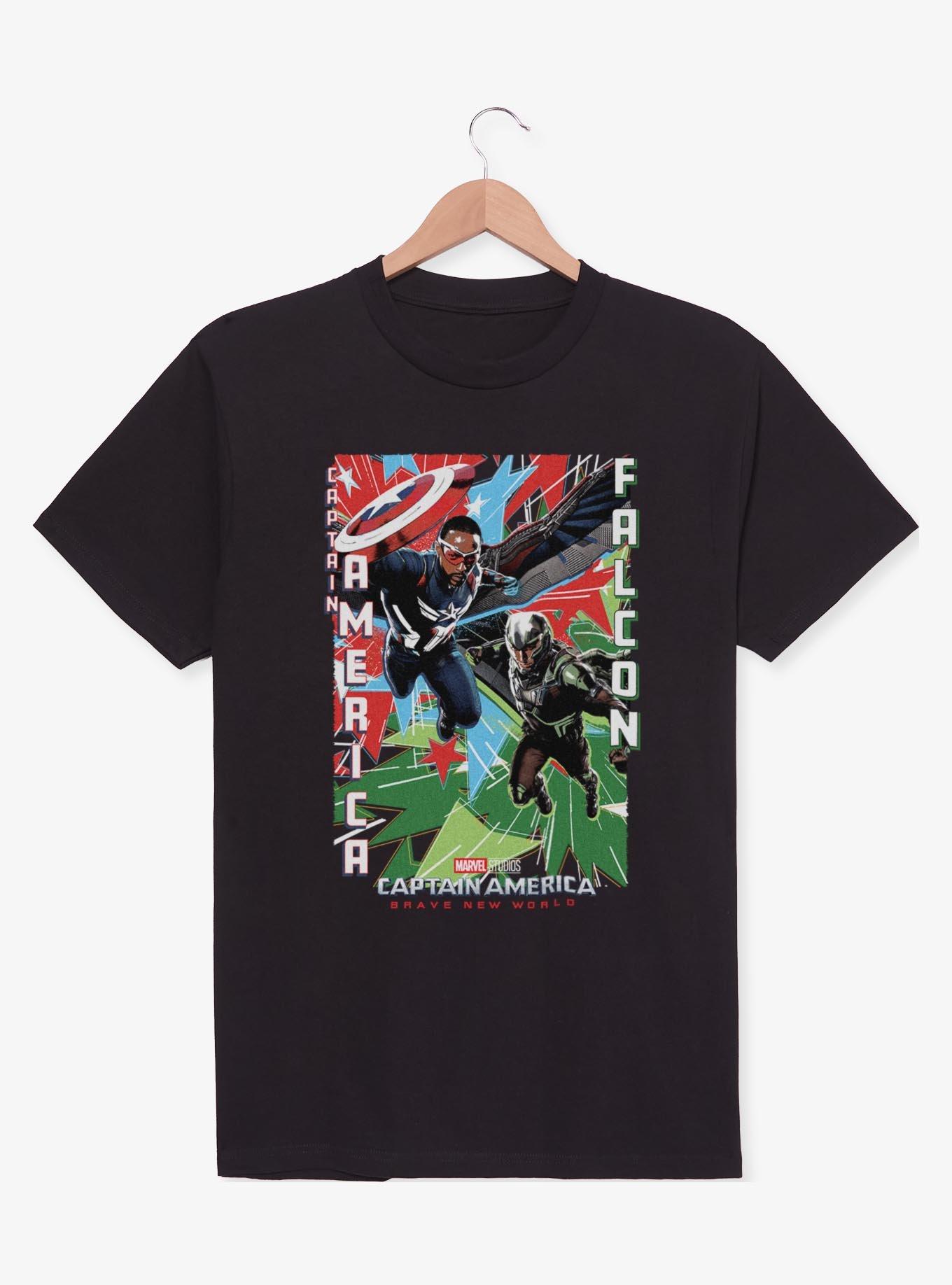 Captain America: Brave New World Captain America And Falcon T-Shirt,All Products : American Fashion Style Bags On Sale