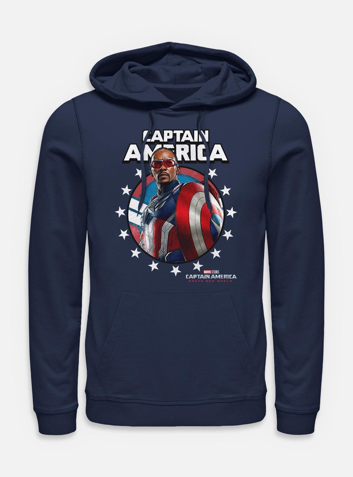 Captain America: Brave New World Captain Portrait Hoodie,All Products : American Fashion Style Bags On Sale