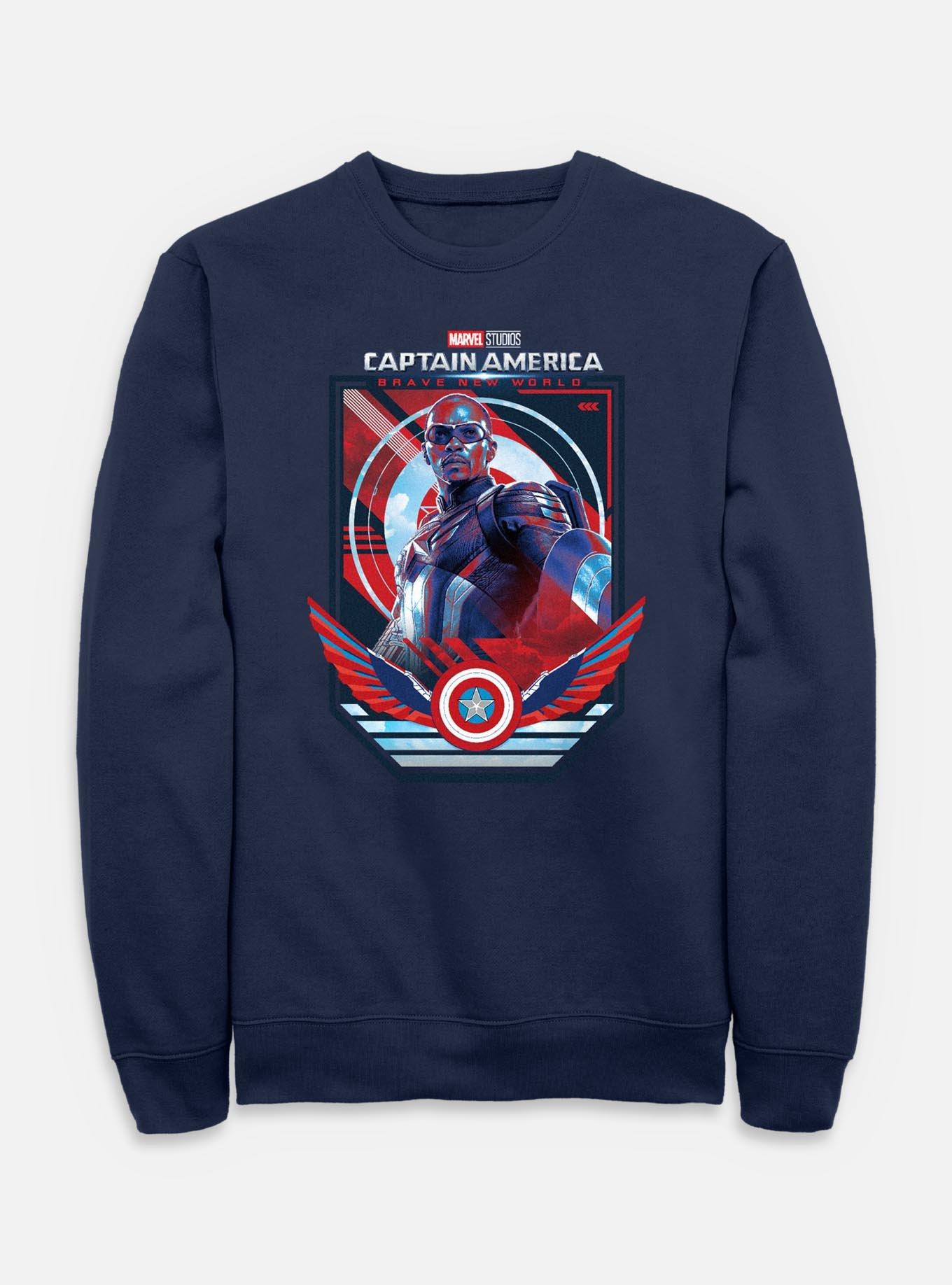 Captain America: Brave New World Captain Poster Sweatshirt,All Products : American Fashion Style Bags On Sale