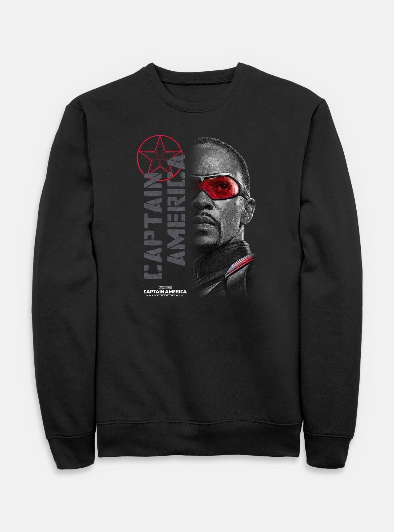 Captain America: Brave New World Red Lens Flare Garment Dye Sweatshirt,All Products : American Fashion Style Bags On Sale