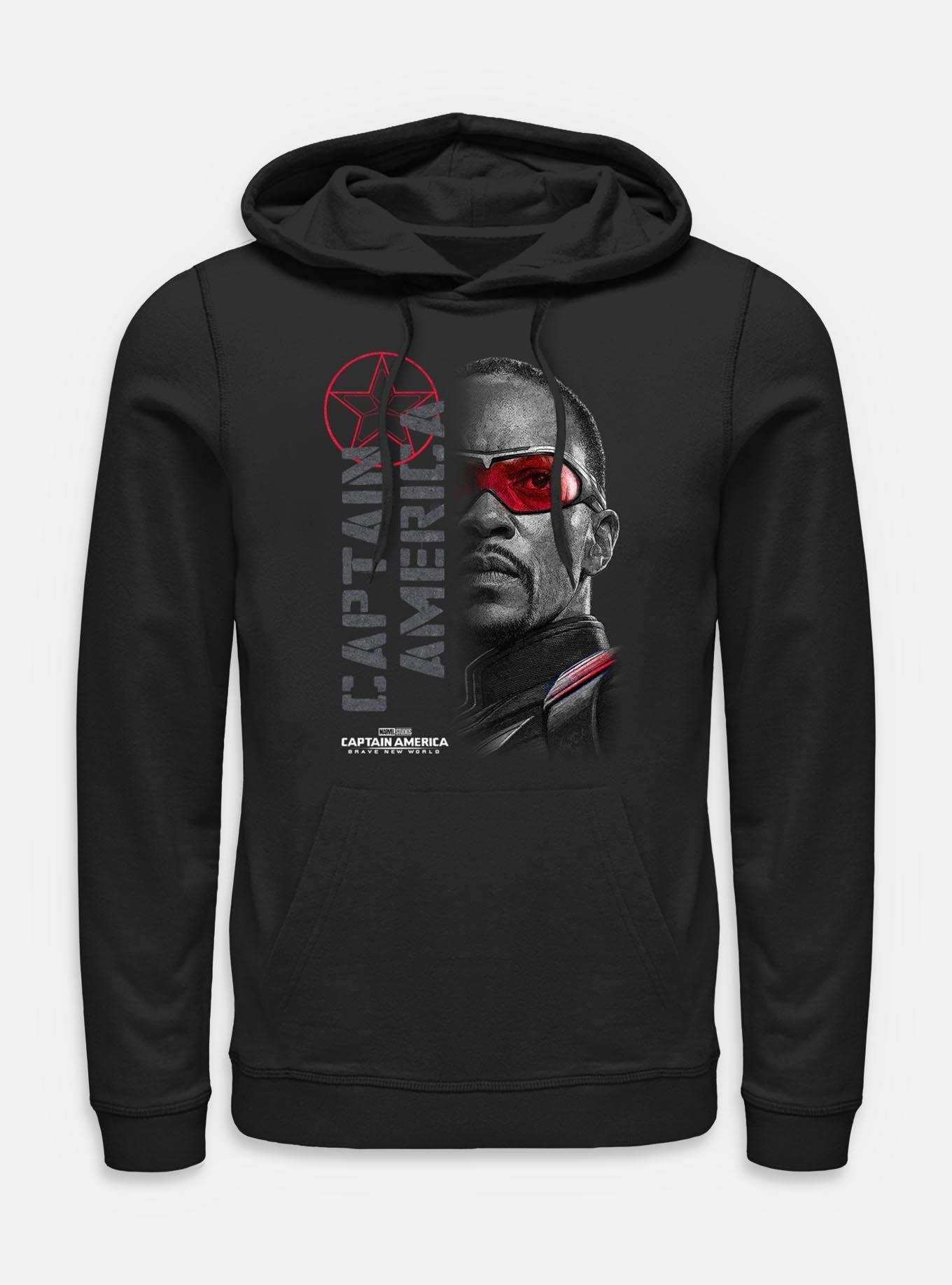 Captain America: Brave New World Red Lens Flare Garment Dye Hoodie,All Products : American Fashion Style Bags On Sale