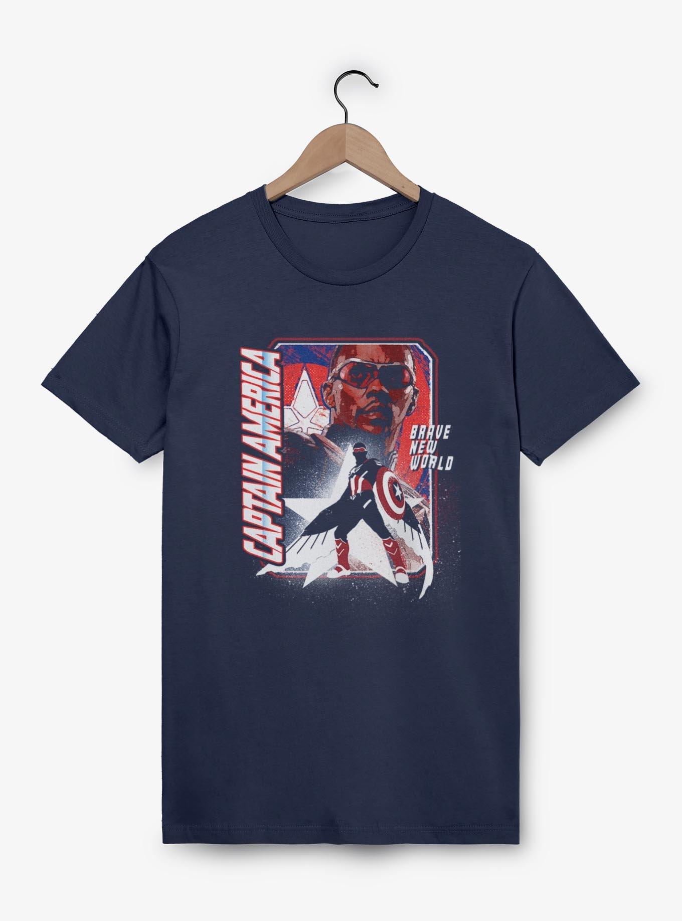 Captain America: Brave New World Shield Falcon Garment Dye T-Shirt,All Products : American Fashion Style Bags On Sale