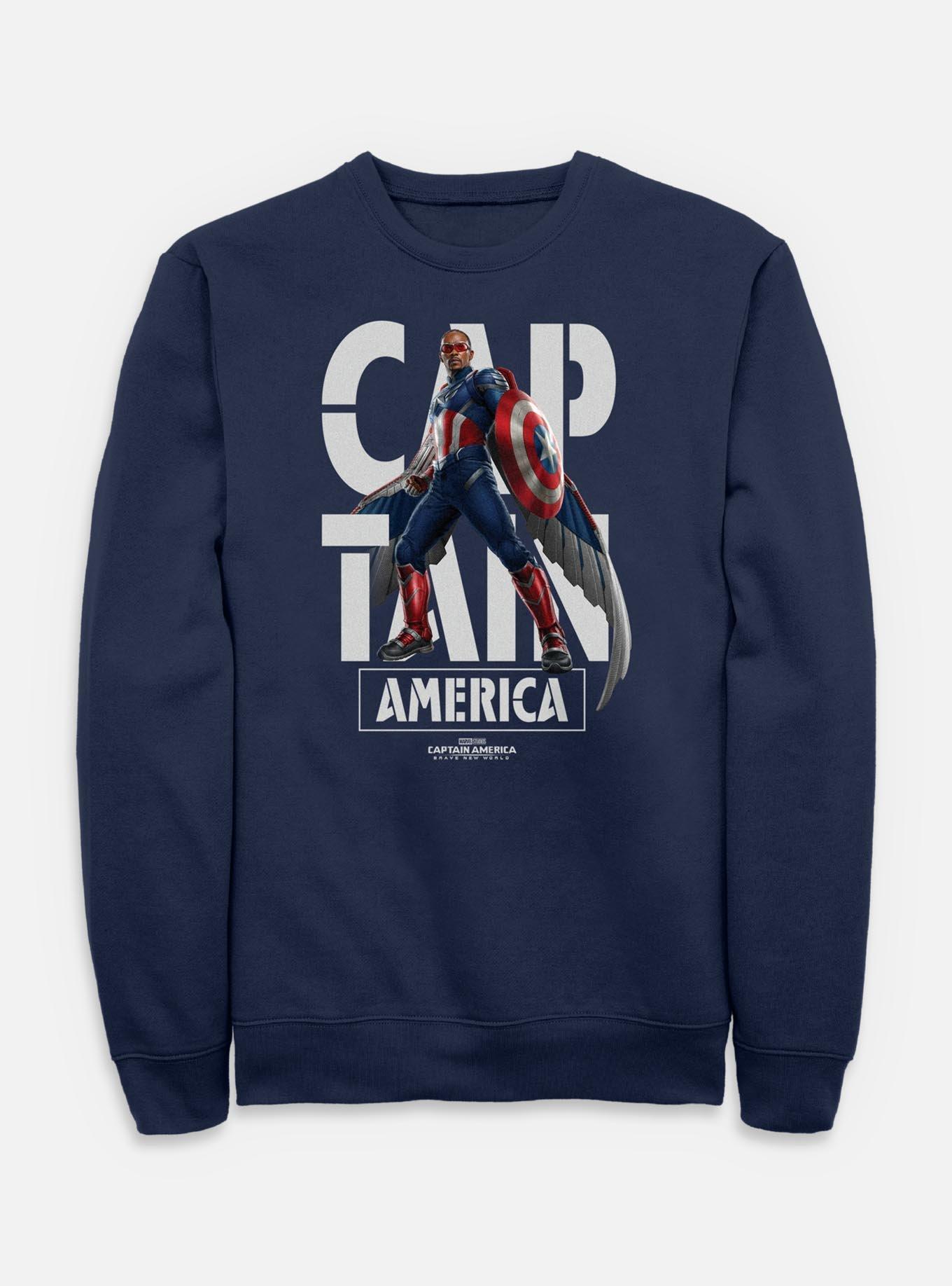 Captain America: Brave New World Captain Name Sweatshirt,All Products : American Fashion Style Bags On Sale