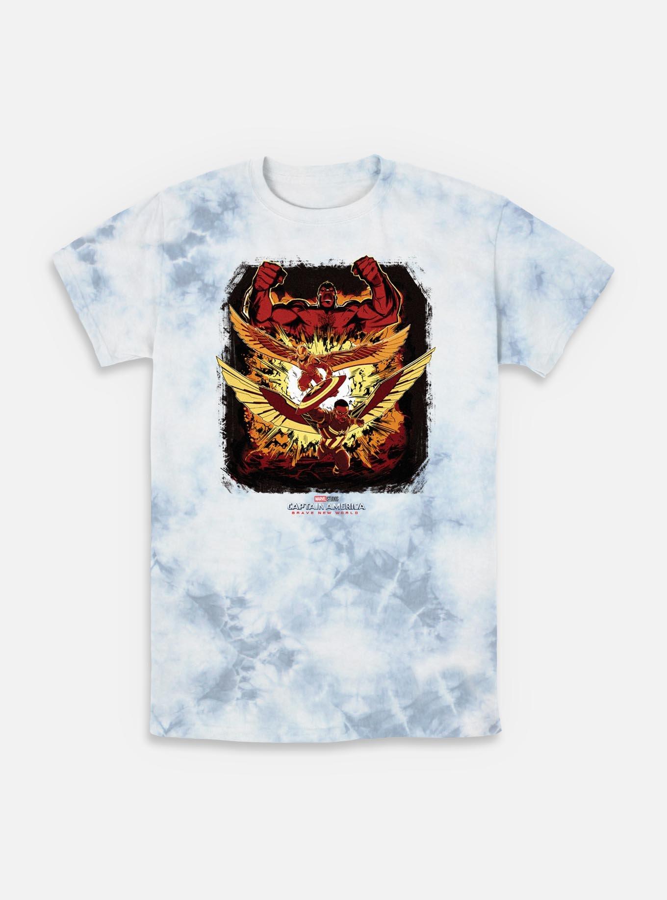 Captain America: Brave New World Red Hulk And Falcon Tie-Dye T-Shirt,All Products : American Fashion Style Bags On Sale