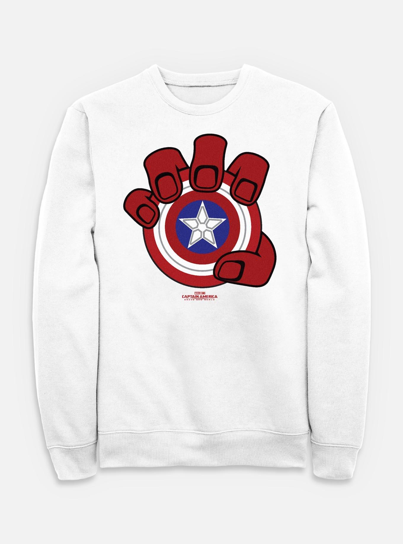 Captain America: Brave New World Red Hulk Hand And Shield Sweatshirt,All Products : American Fashion Style Bags On Sale