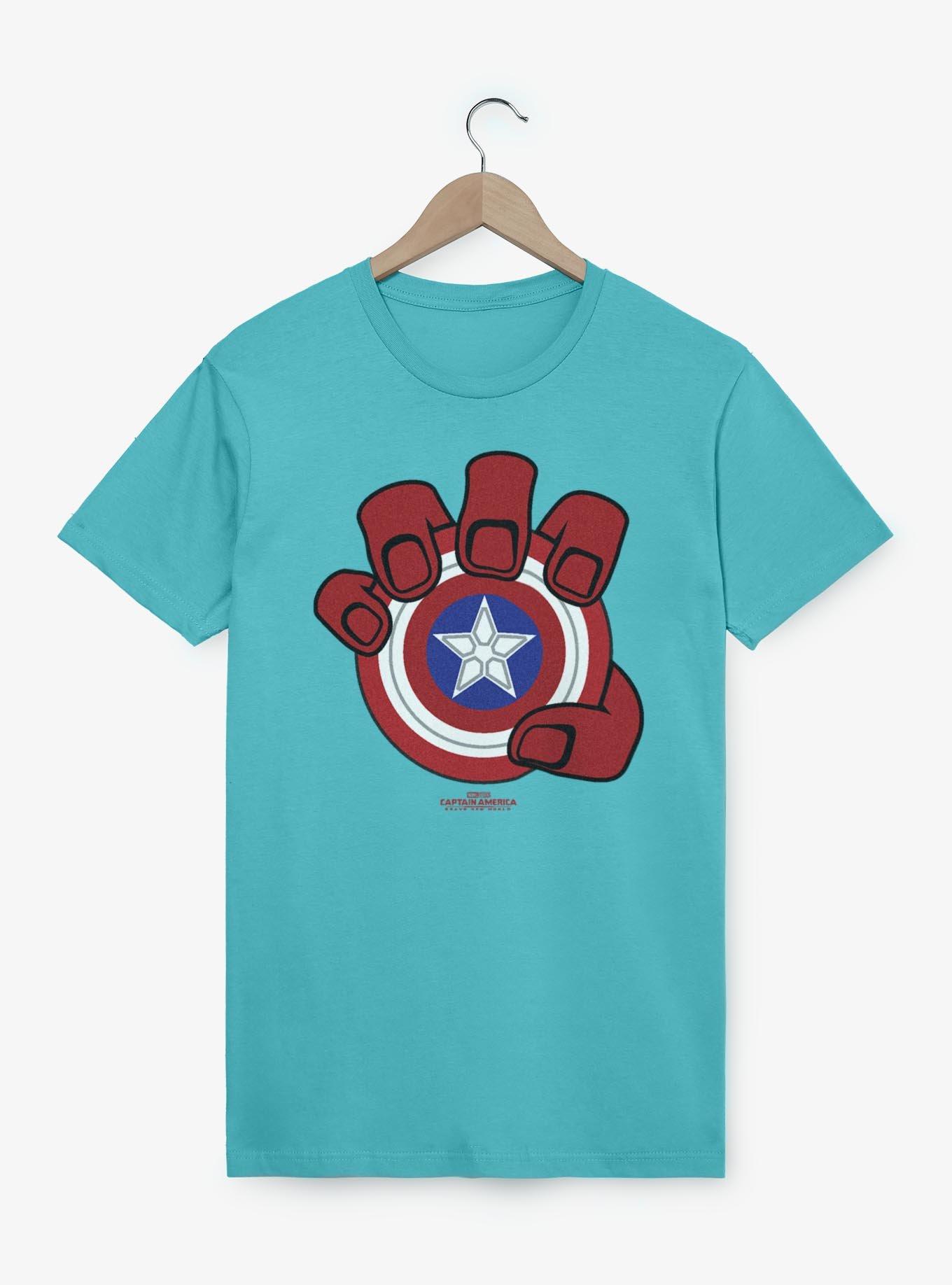 Captain America: Brave New World Red Hulk Hand And Shield Garment Dye T-Shirt,All Products : American Fashion Style Bags On Sale