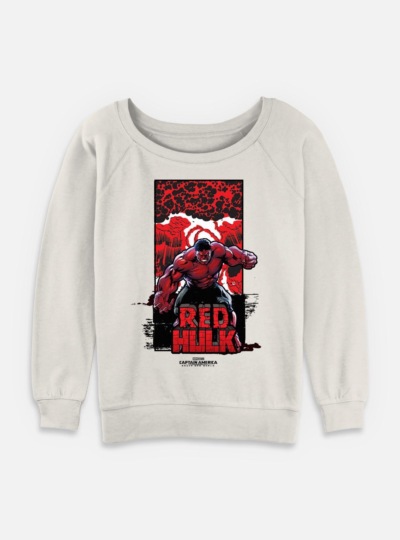 Captain America: Brave New World Red Hulk Bomb Womens Slouchy Sweatshirt,All Products : American Fashion Style Bags On Sale