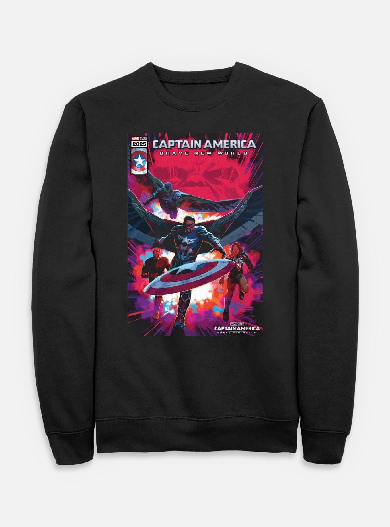 Captain America: Brave New World Captain America And Falcon Comic Cover Sweatshirt,All Products : American Fashion Style Bags On Sale
