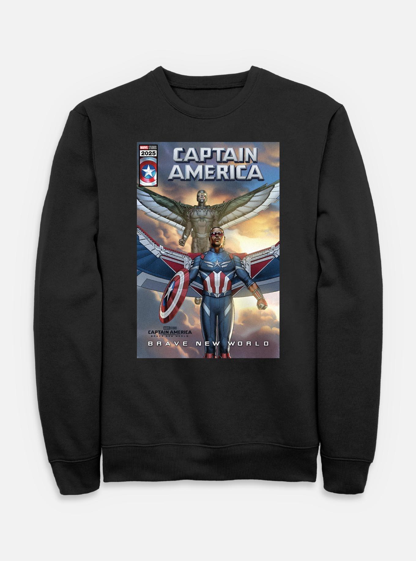 Captain America: Brave New World New Falcon Team Up Comic Cover Sweatshirt,All Products : American Fashion Style Bags On Sale