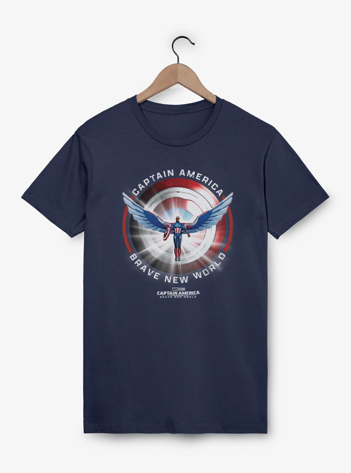 Captain America: Brave New World Captain America Shield Garment Dye T-Shirt,All Products : American Fashion Style Bags On Sale