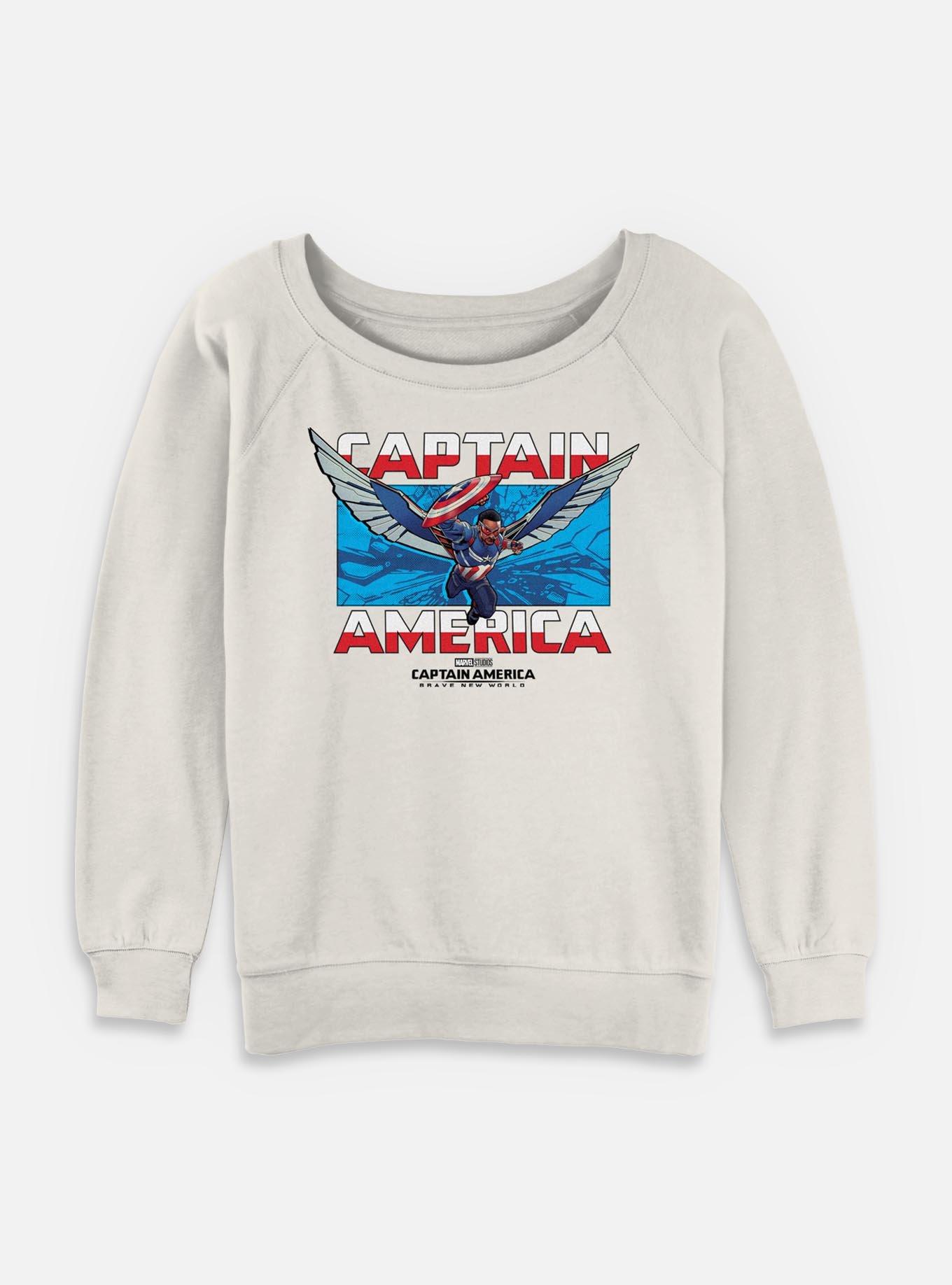 Captain America: Brave New World Breakthrough Captain America Womens Slouchy Sweatshirt,All Products : American Fashion Style Bags On Sale