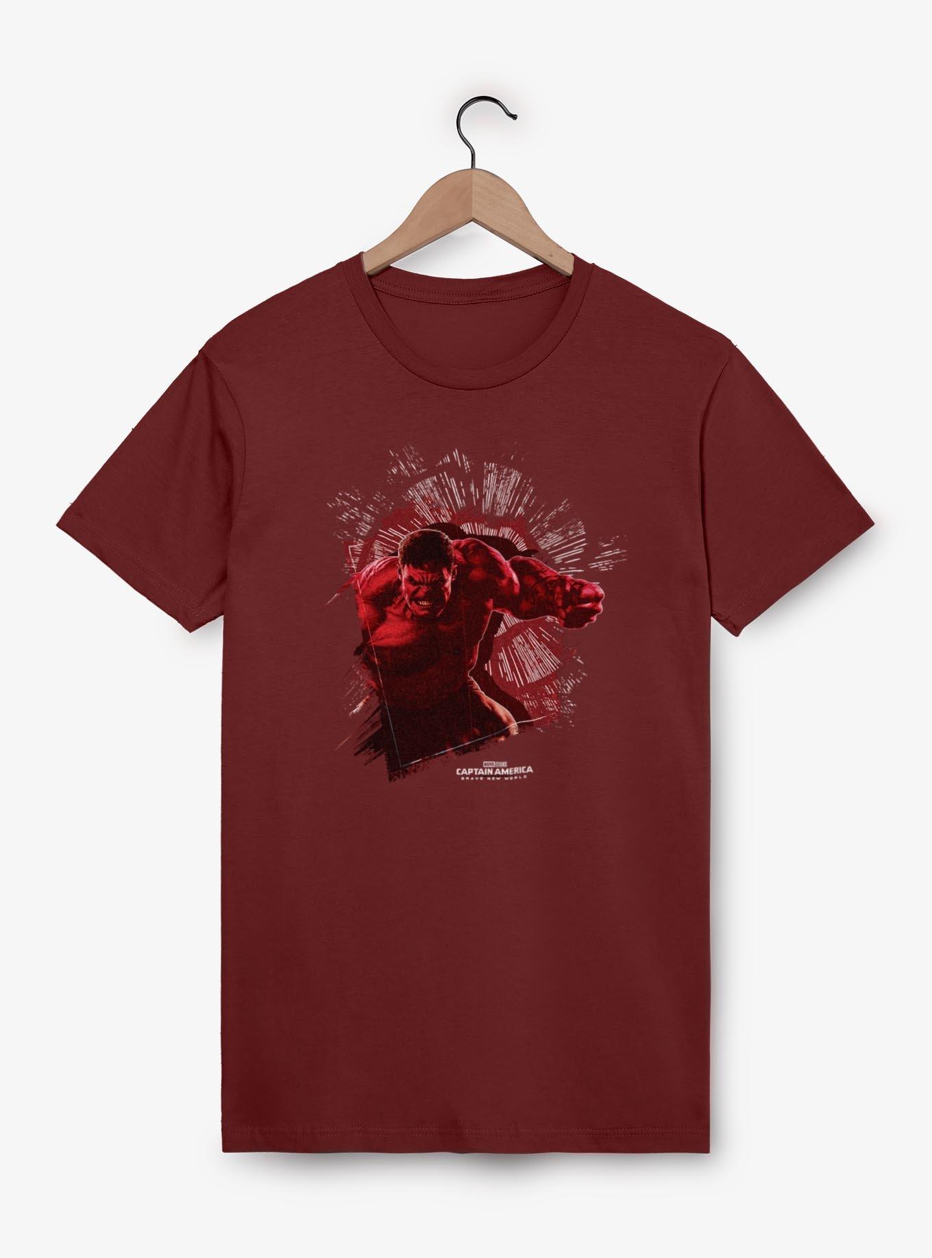 Captain America: Brave New World Red Hulk Punch Through Garment Dye T-Shirt,All Products : American Fashion Style Bags On Sale