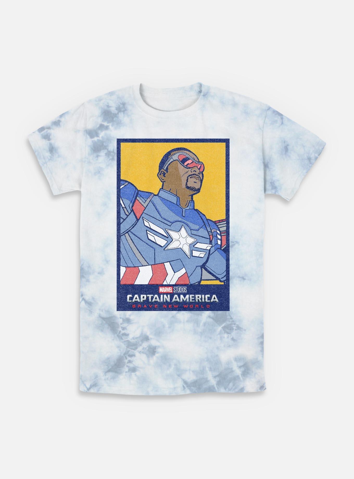 Captain America: Brave New World America Portrait Tie-Dye T-Shirt, WHITEBLUE, hi-res
