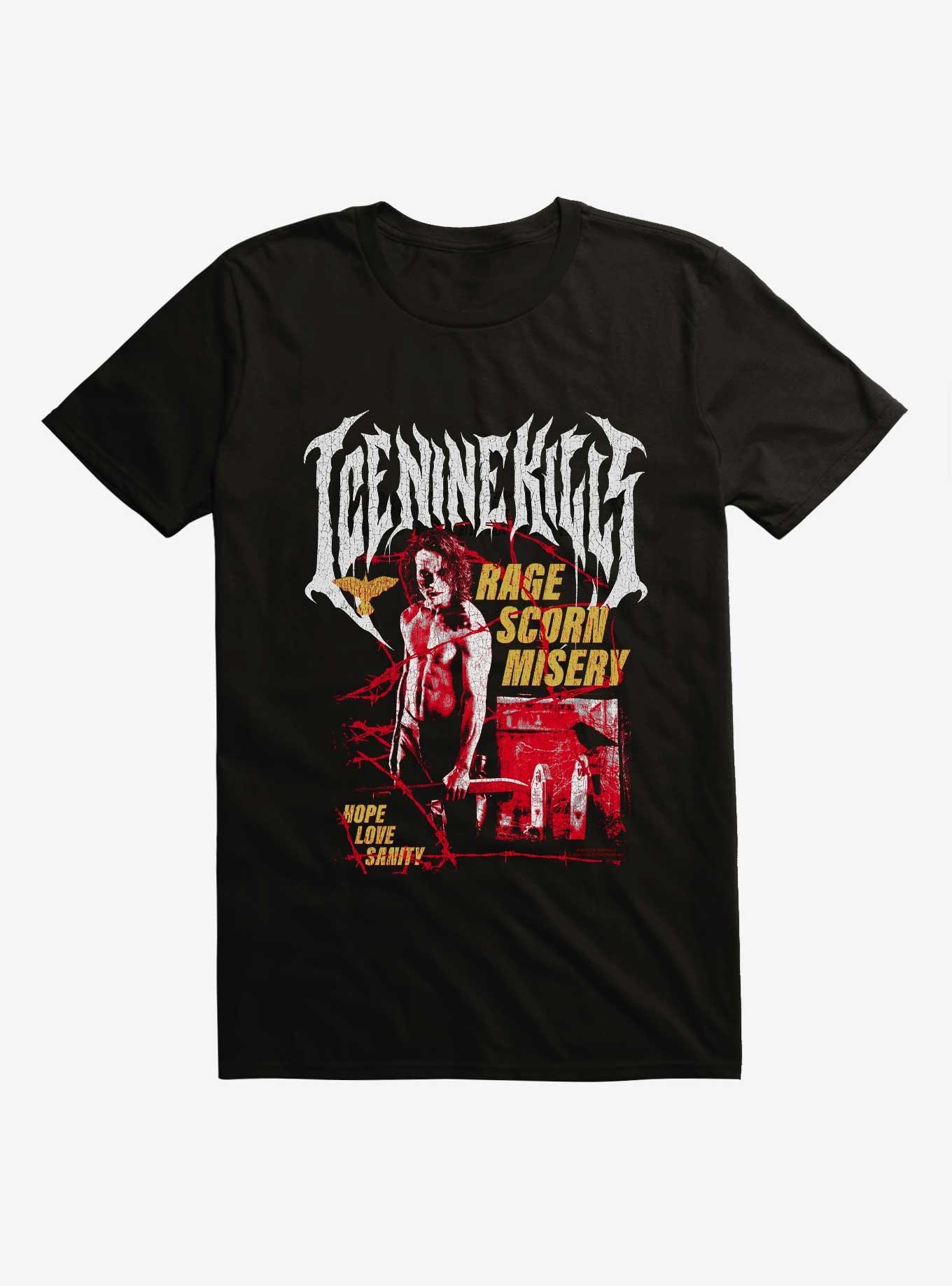 Ice Nine Kills X The Crow Rage Scron Misery T-Shirt, BLACK, hi-res