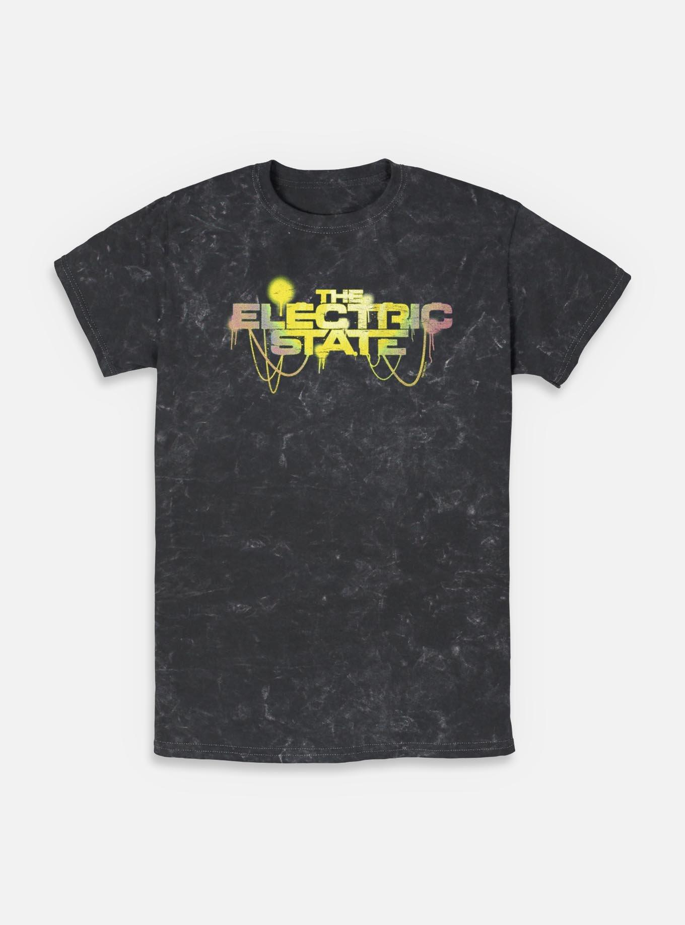 The Electric State Spray Paint Style Logo Mineral Wash T-Shirt, , hi-res