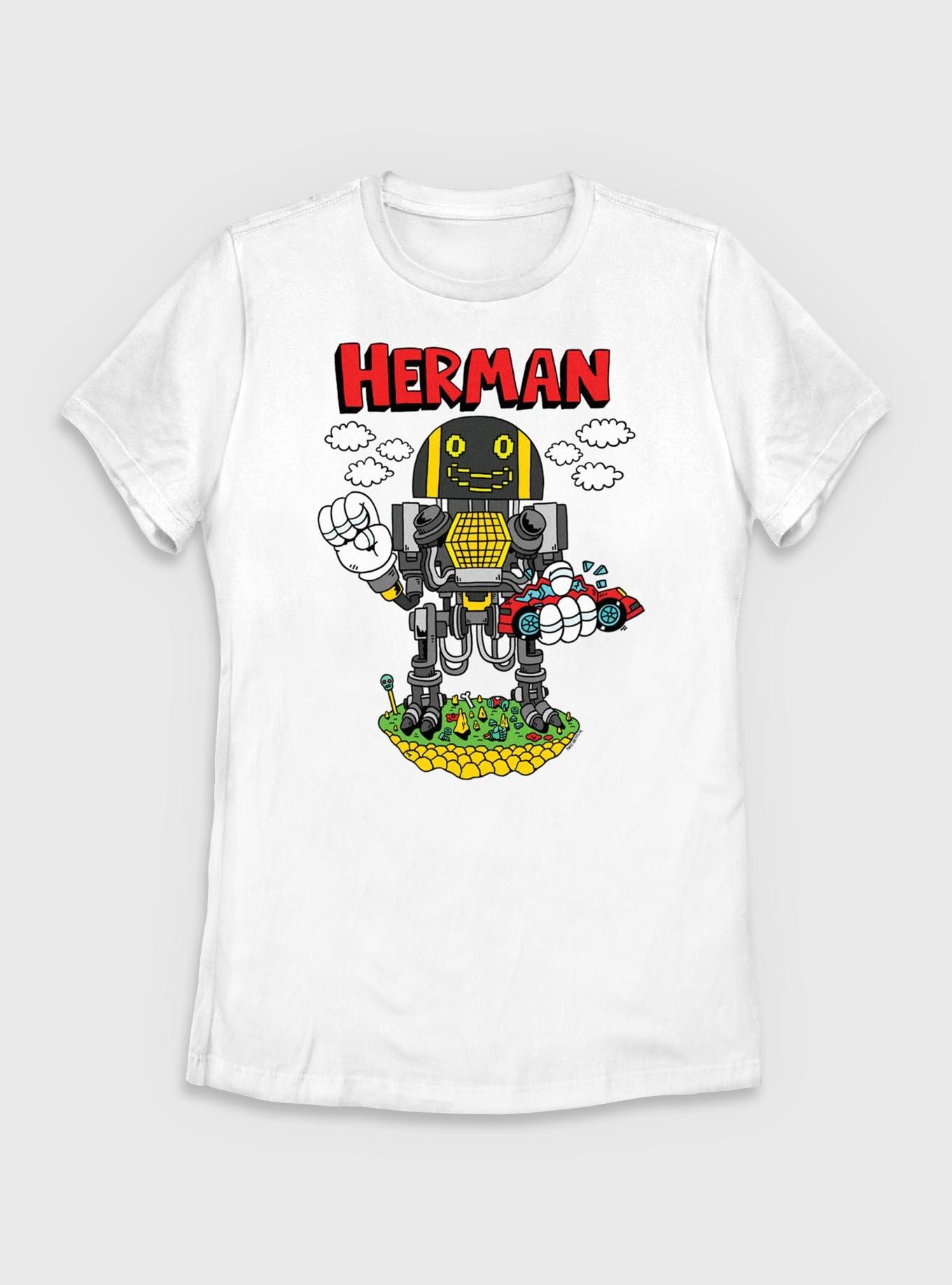 The Electric State Herman Cartoon Style Womens T-Shirt, WHITE, hi-res