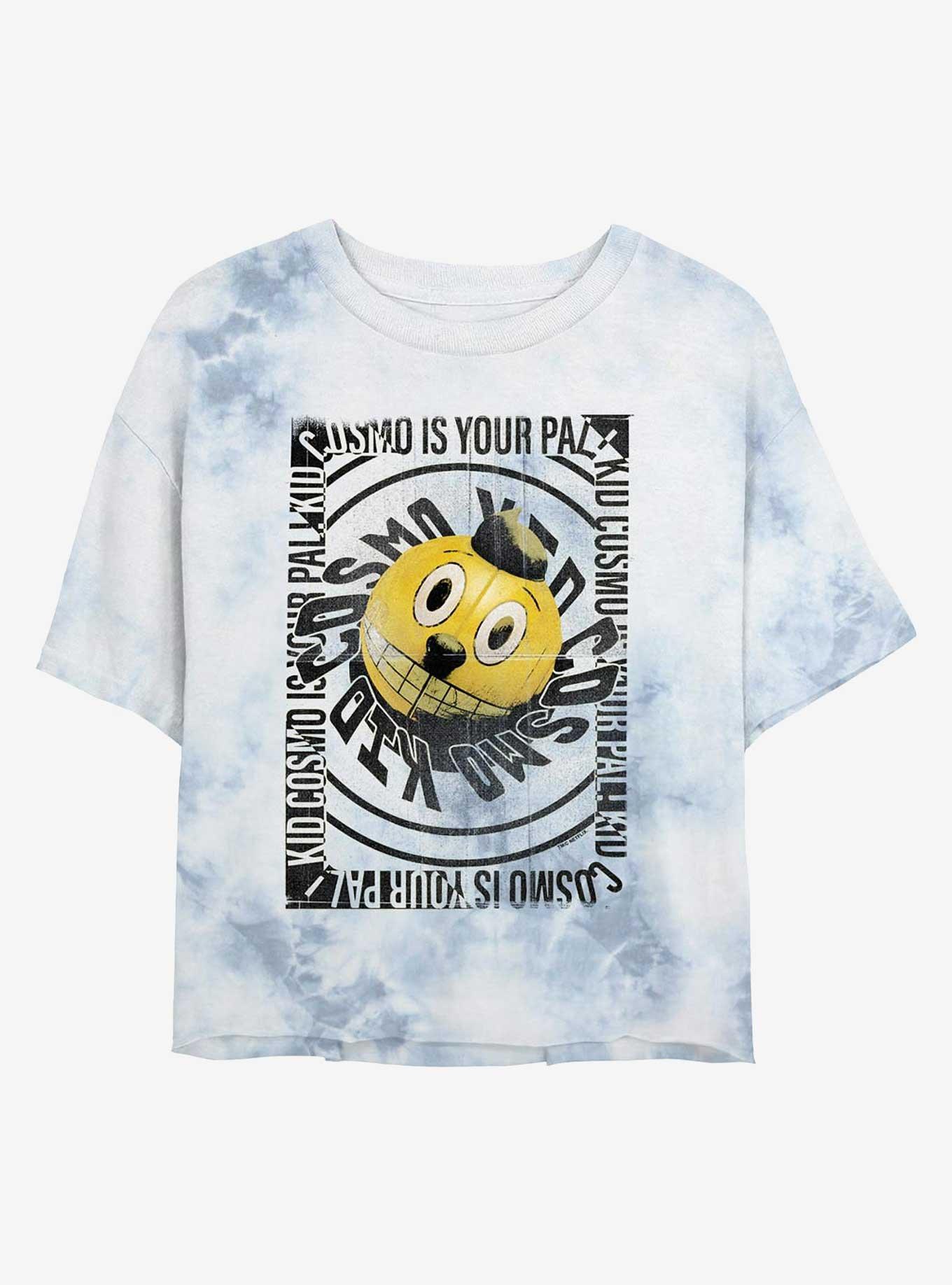 Electric State Cosmo Graphic Tie-Dye Girls Crop T-Shirt, WHITEBLUE, hi-res