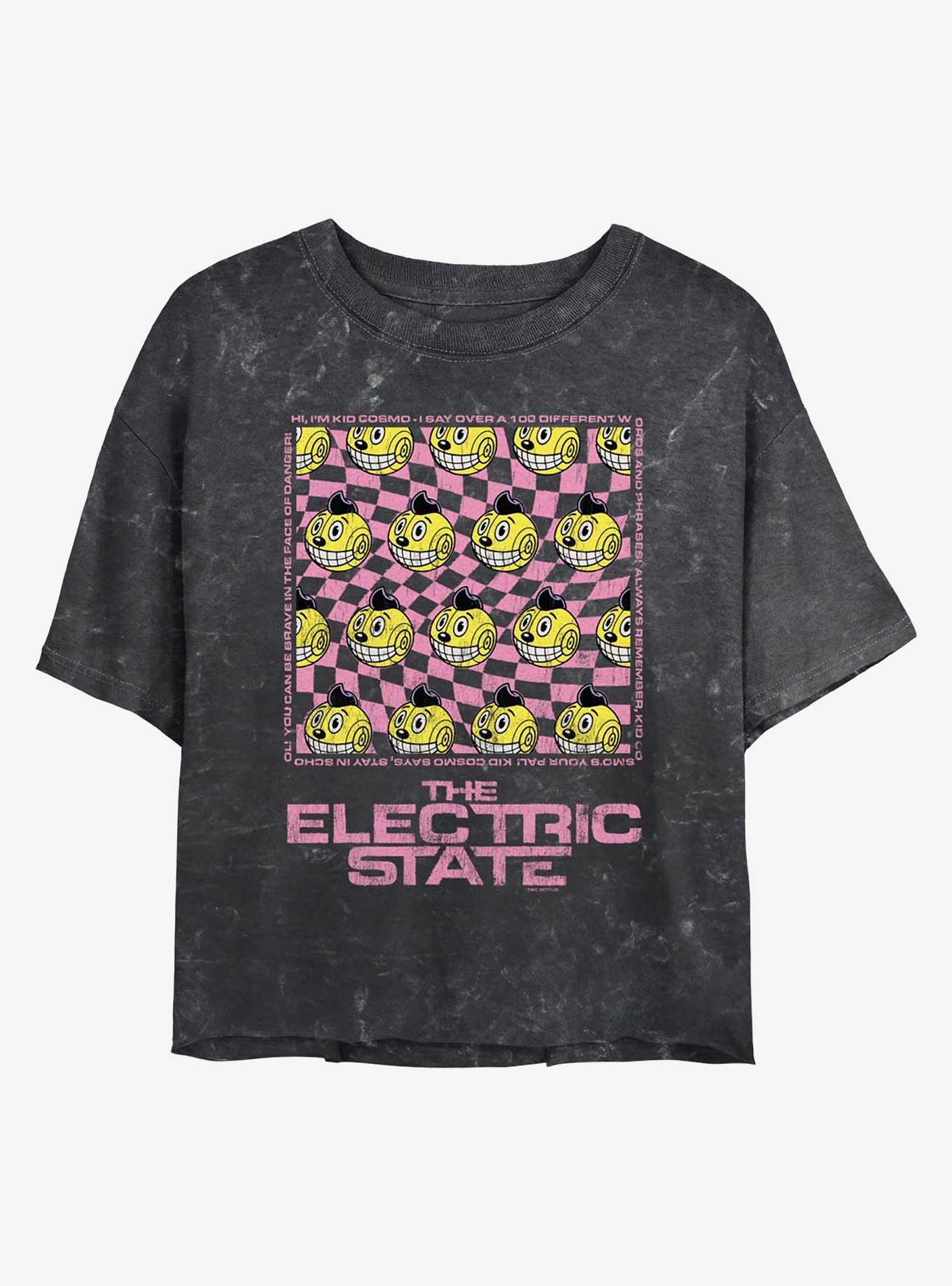 Electric State Kid Cosmo Mineral Wash Girls Crop T-Shirt, , hi-res
