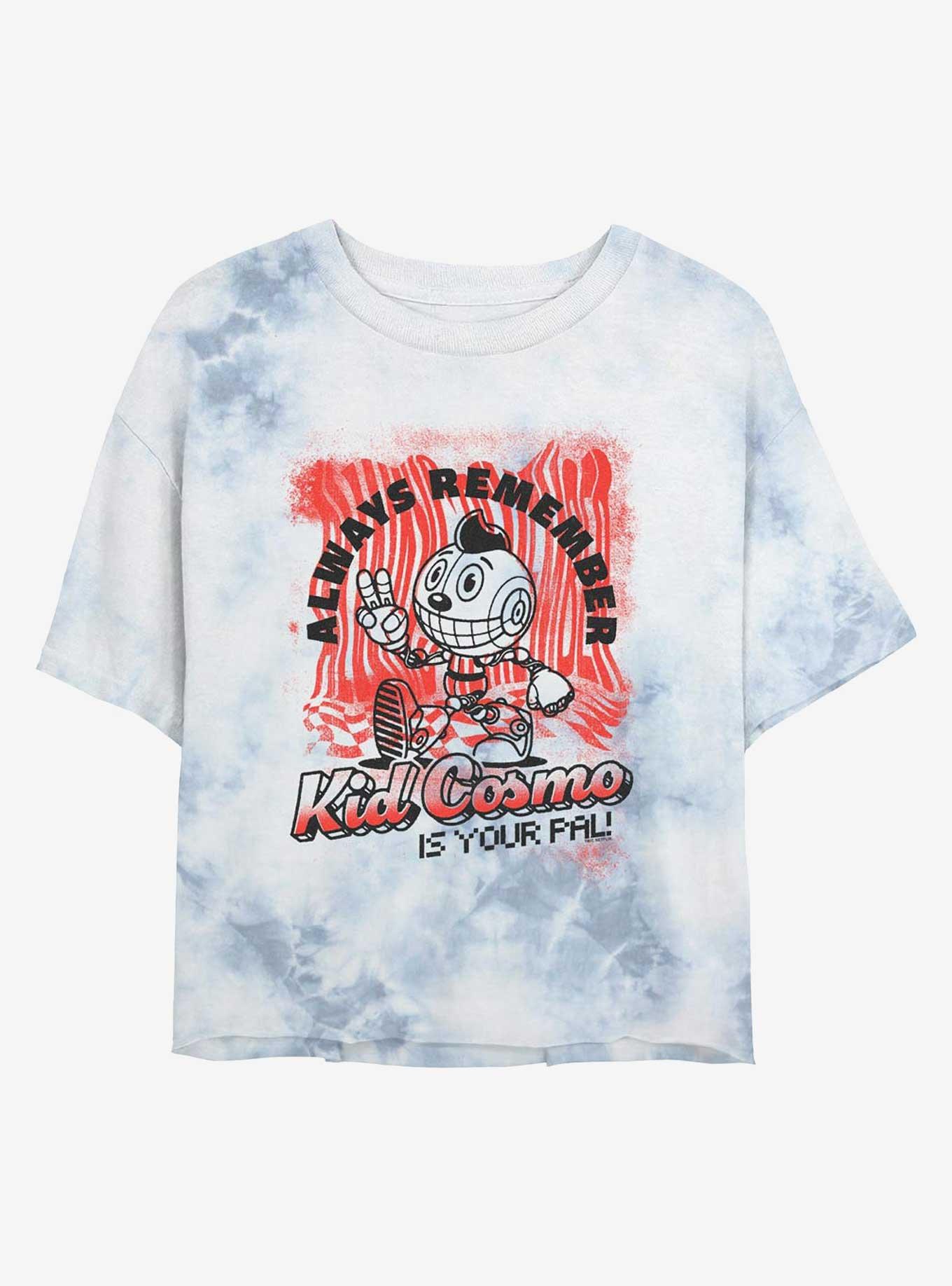 Electric State Always Remember Tie-Dye Girls Crop T-Shirt, WHITEBLUE, hi-res
