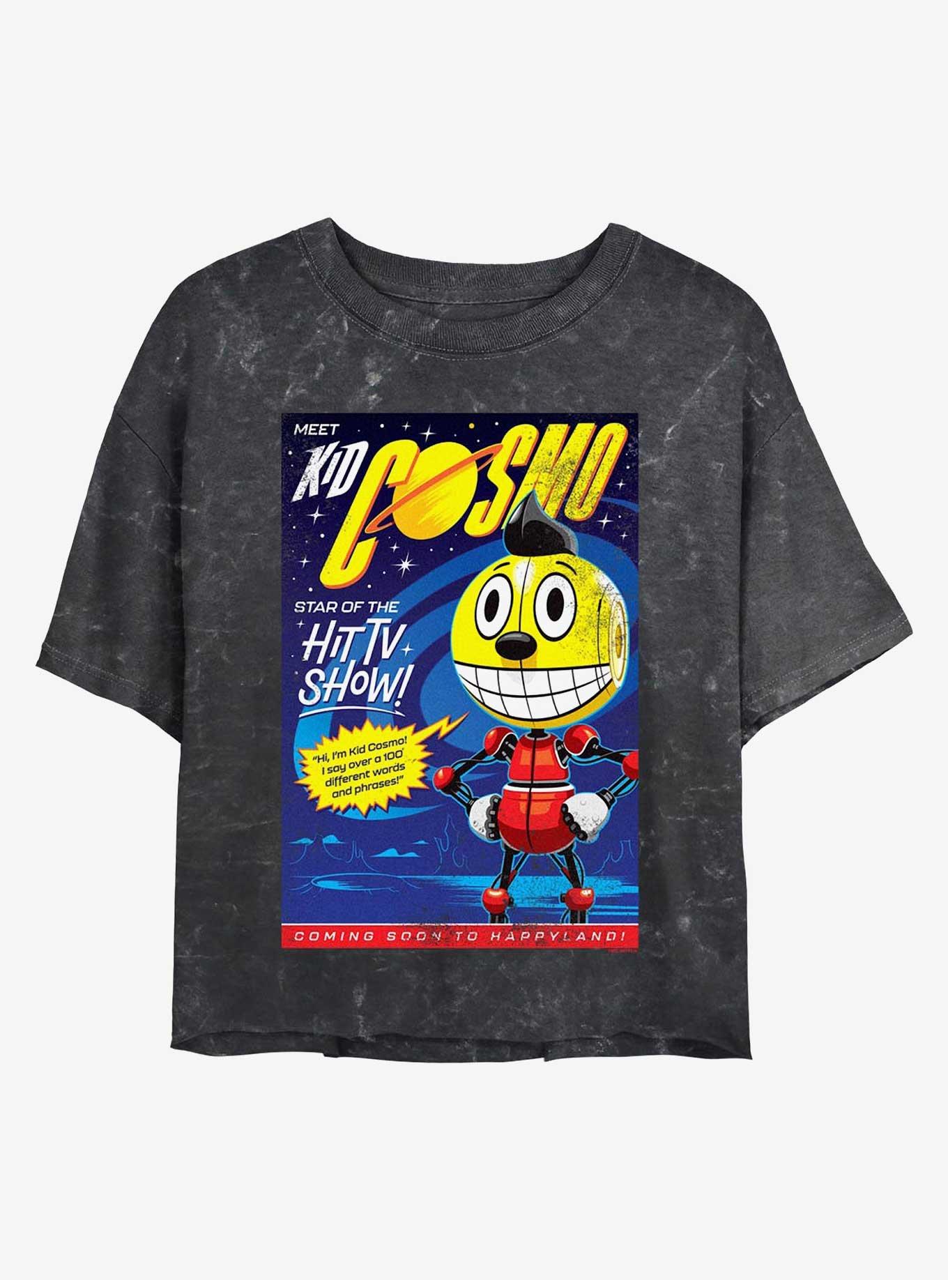 Electric State Meet Kid Cosmo Mineral Wash Girls Crop T-Shirt, , hi-res