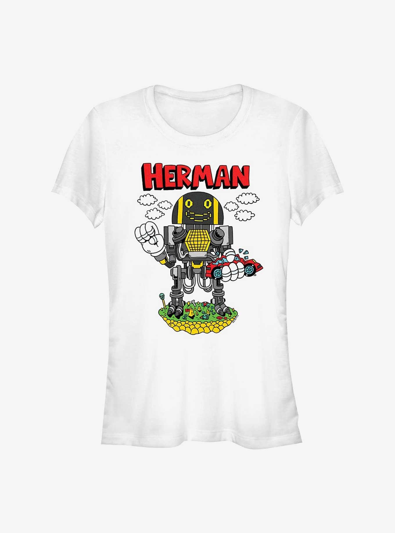 Electric State Herman Playing Girls T-Shirt, WHITE, hi-res