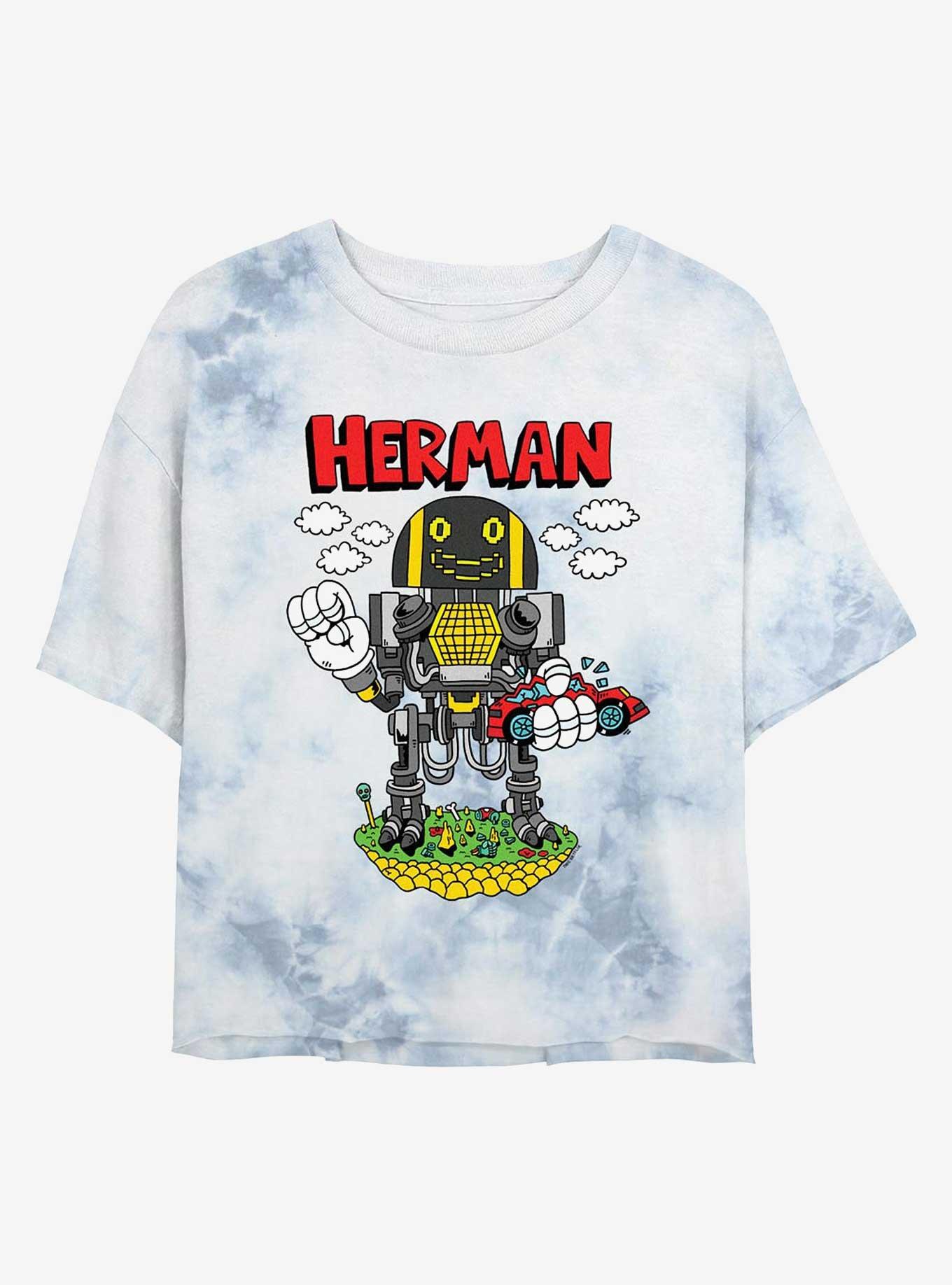 Electric State Herman Playing Tie-Dye Girls Crop T-Shirt, , hi-res