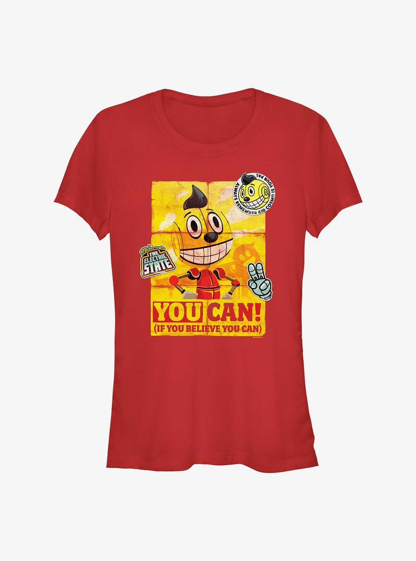 Electric State You Can Poster Girls T-Shirt, RED, hi-res