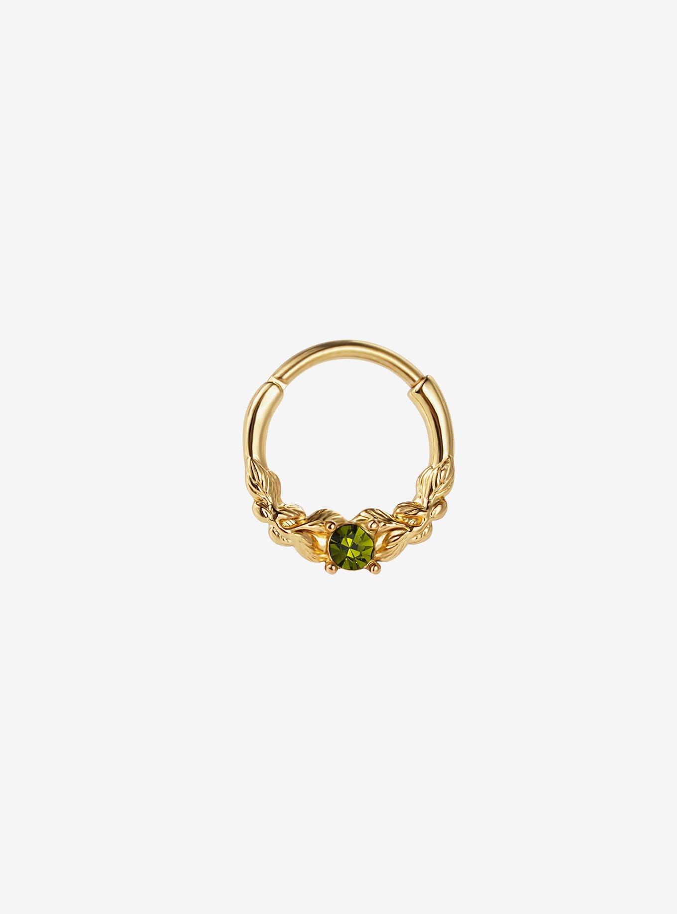 14G Steel Gold Vine Hinged Clicker, , hi-res