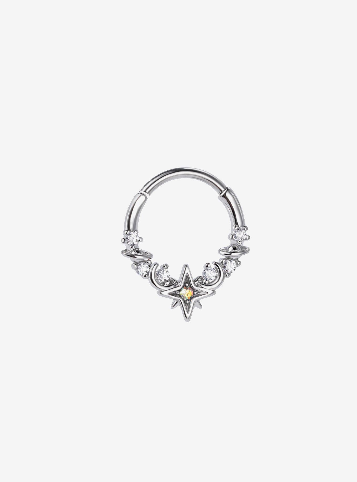 16G Steel Celestial Bling Hinged Clicker, MULTI, hi-res