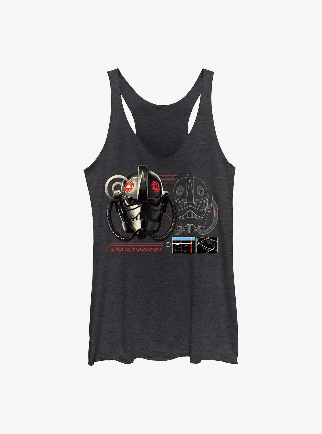 Star Wars: Andor Helmet Schematics Girls Tank, BLK HTR, hi-res