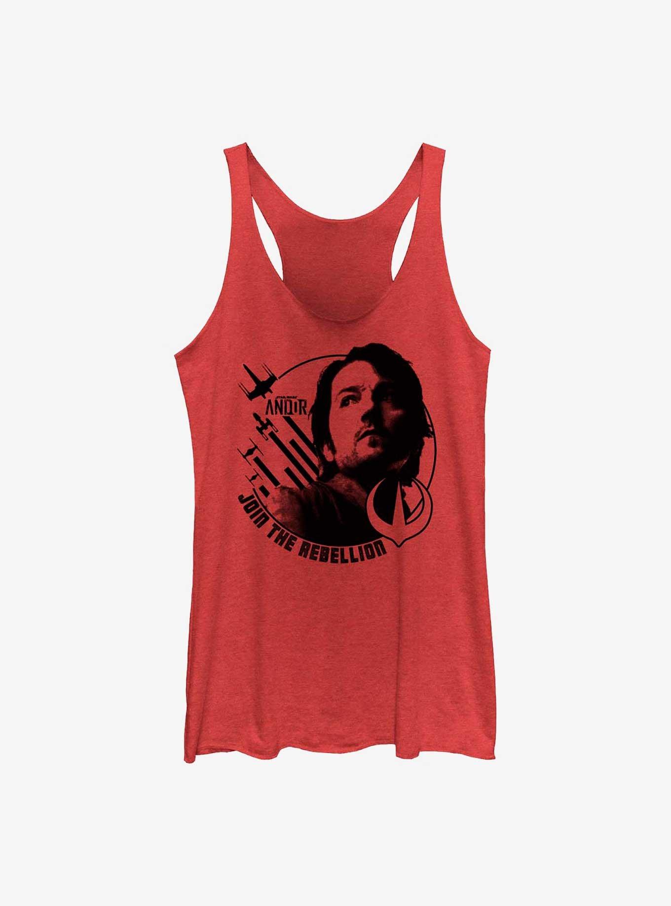 Star Wars: Andor Join The Rebellion Stamp Girls Tank, RED HTR, hi-res