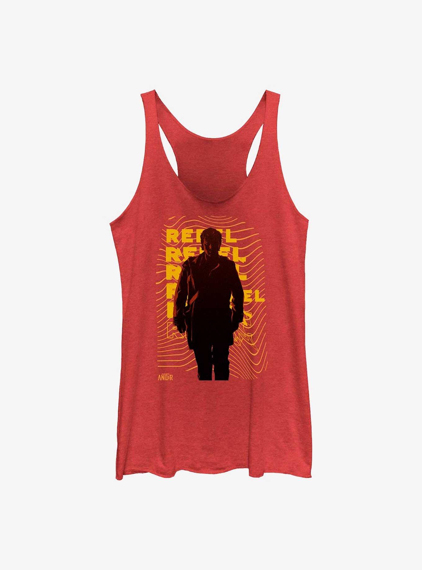 Star Wars: Andor Rebel Text Girls Tank, RED HTR, hi-res